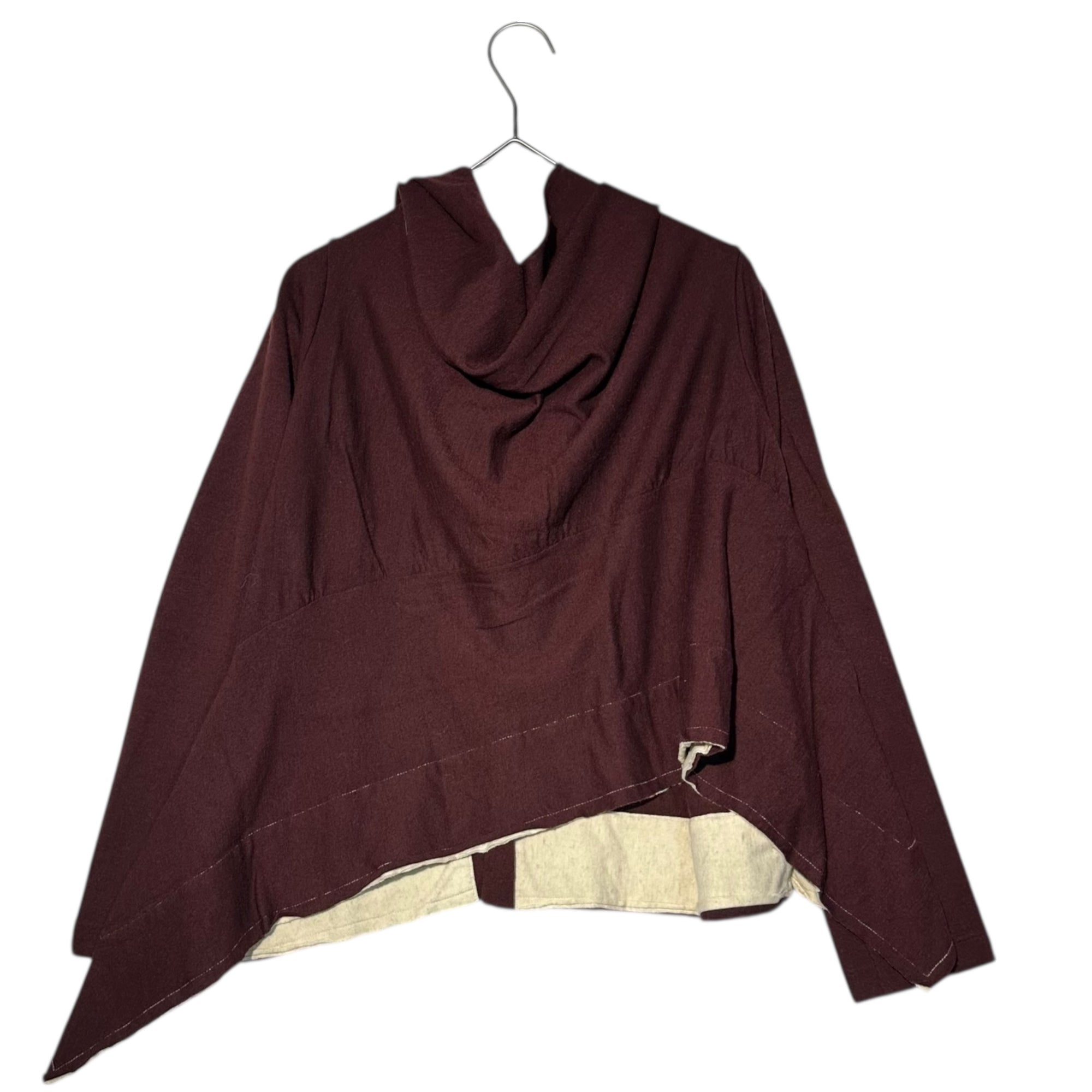 Y's(ワイズ) Wide silhouette wool deformed cut and sew ワイドシルエット ウール 変形 カットソー YJ-T32-873 3(L程度) ボルドー