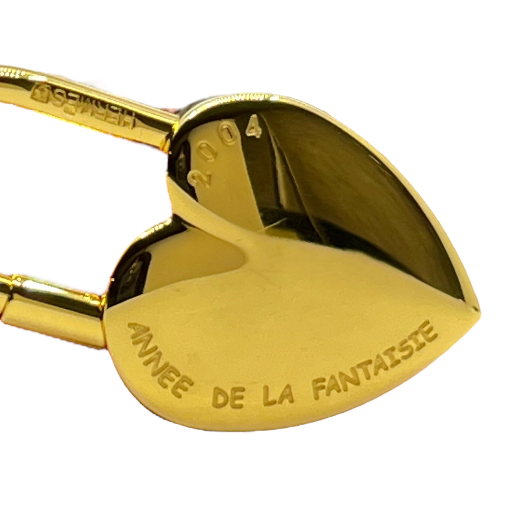 HERMES(エルメス) 2004年限定 Heart cadena charm  ハート 鍵 カデナ チャーム 年間テーマ 「La Fantasie」 ゴールド 箱付 ペンダントトップにも