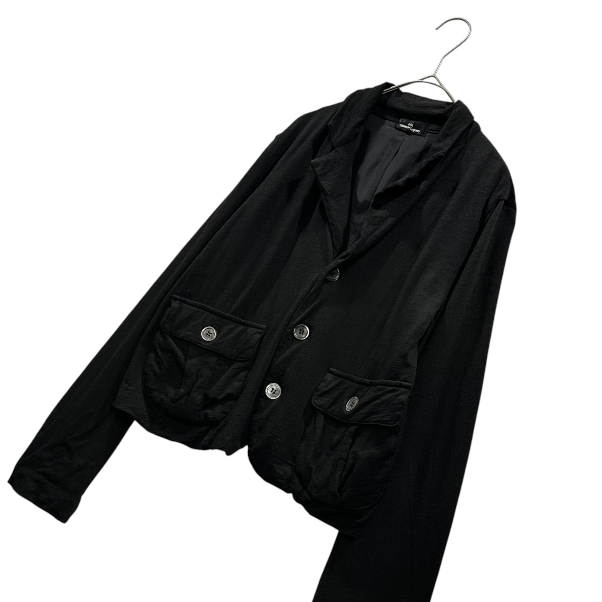 tricot COMME des GARCONS(トリココムデギャルソン) 2006SS Piece-Dyed Big-Pocket Short-Length Wool Jacket 製品染め ビッグポケット ショートレングス ウール ジャケット TQ-T072 FREE ブラック AD2006 00s アーカイブ