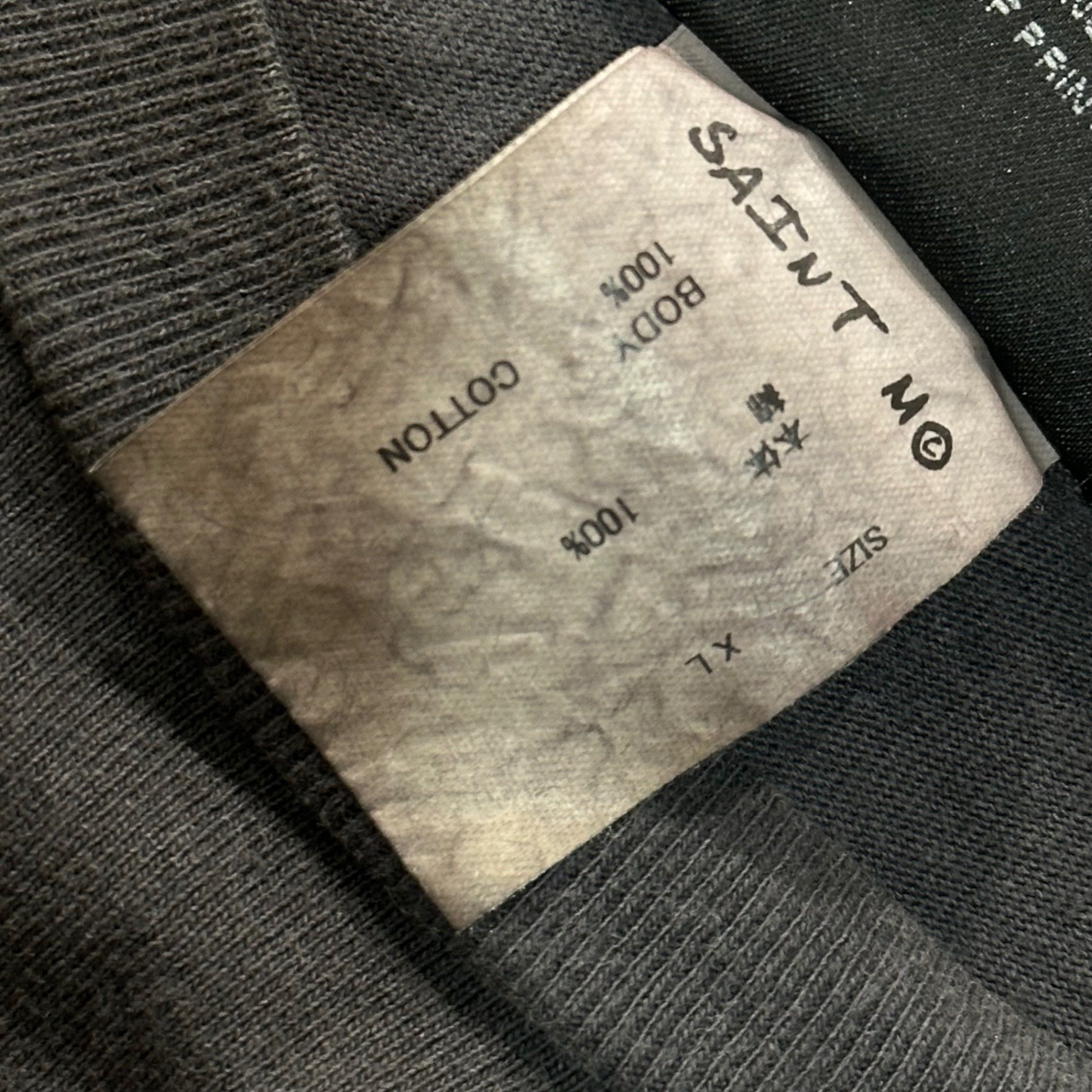 SAINT MICHAEL(セントマイケル) 2024SS SS TEE COLORFUL SAINT ヴィンテージ 加工 プリント Tシャツ SM-YS8-0000-001 XL ブラック