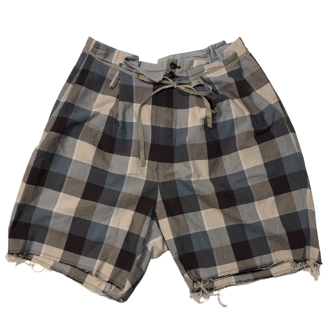 kolor(カラー) 11SS cotton check shorts コットン チェック ショーツ ハーフパンツ 11SCM-P10105 SIZE 1(S) グレー×アイボリー