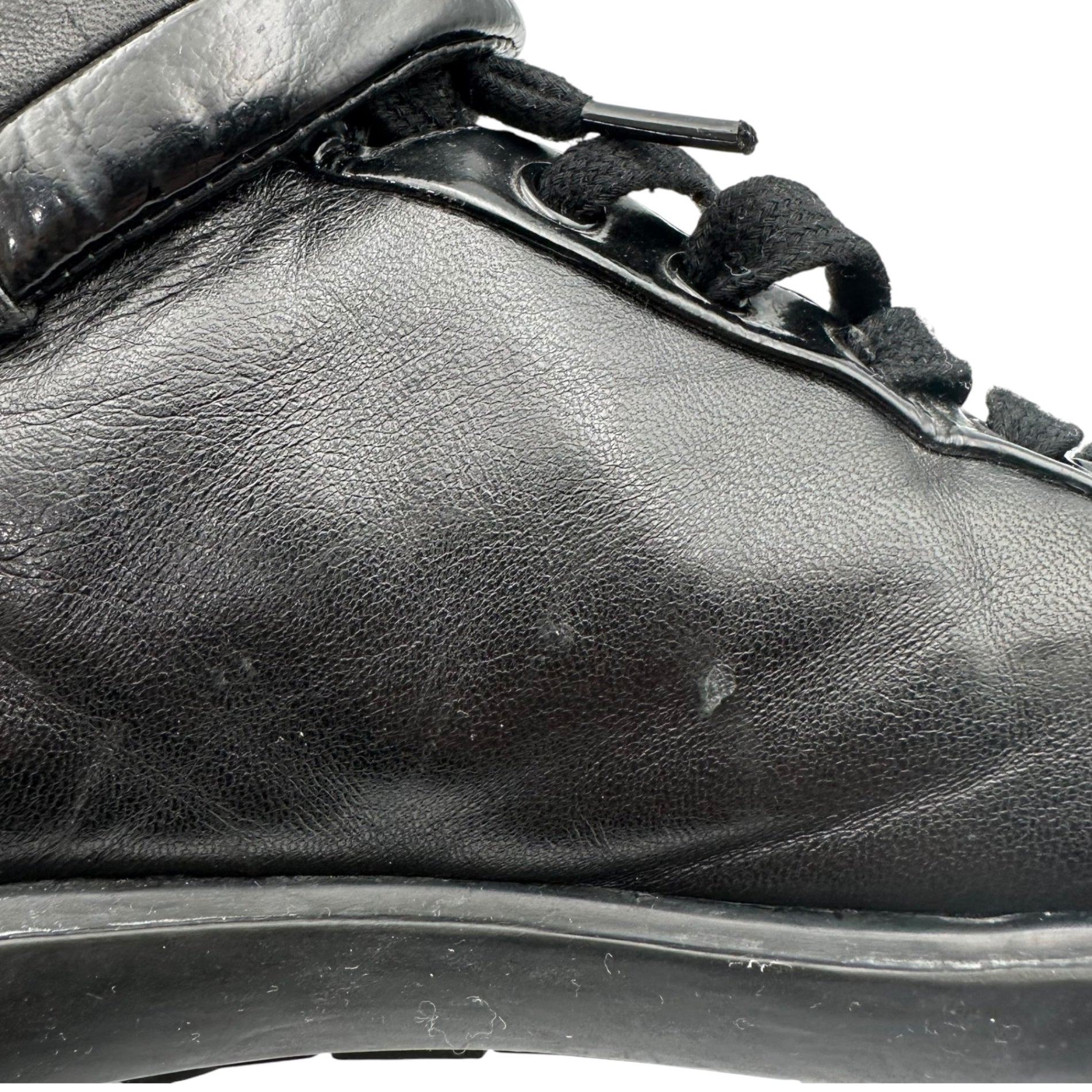 PRADA SPORT(プラダスポーツ) High-Top Leather Sneakers ベルクロ ハイカット レザー スニーカー 3T 5466 38 1/2(25cm程度) ブラック
