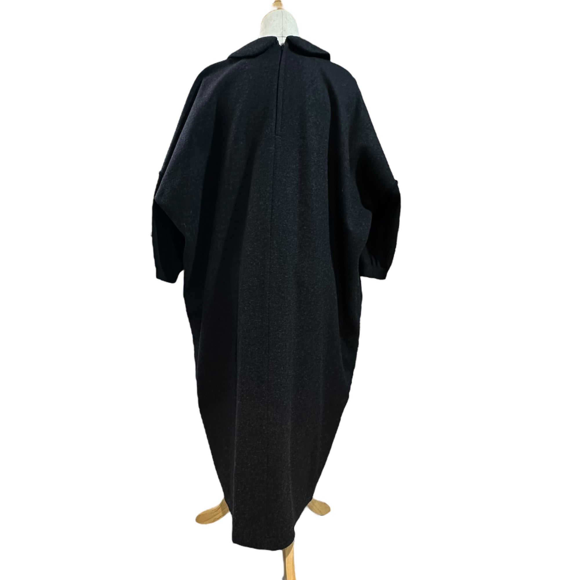 COMME des GARCONS COMME des GARCONS(コムデギャルソンコムデギャルソン) 12AW Round-Neck Knit Oversized Sleeve-Split Dress 丸襟 ニット オーバーサイズ 袖切替 ワンピース LJ-O015 S ブラック AD2012 ロング