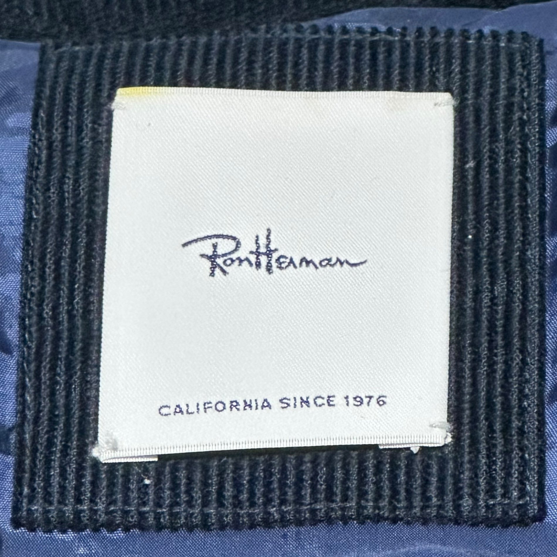 Ron Herman(ロンハーマン) Concho Button Suede Yoke Corduroy Down Jacket コンチョ ボタン スウェード ヨーク コーデュロイ ダウン ジャケット 表記無(Ｍ程度) ネイビー