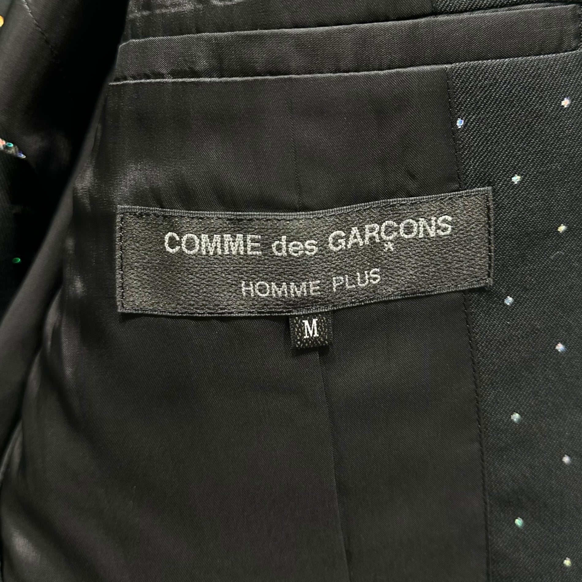 COMME des GARCONS HOMME PLUS(コムデギャルソンオムプリュス) 25SS Dot Lame Wool 2B Tailored Jacket ドット ラメ ウール 2B テーラード ジャケット PO-J066 M ブラック