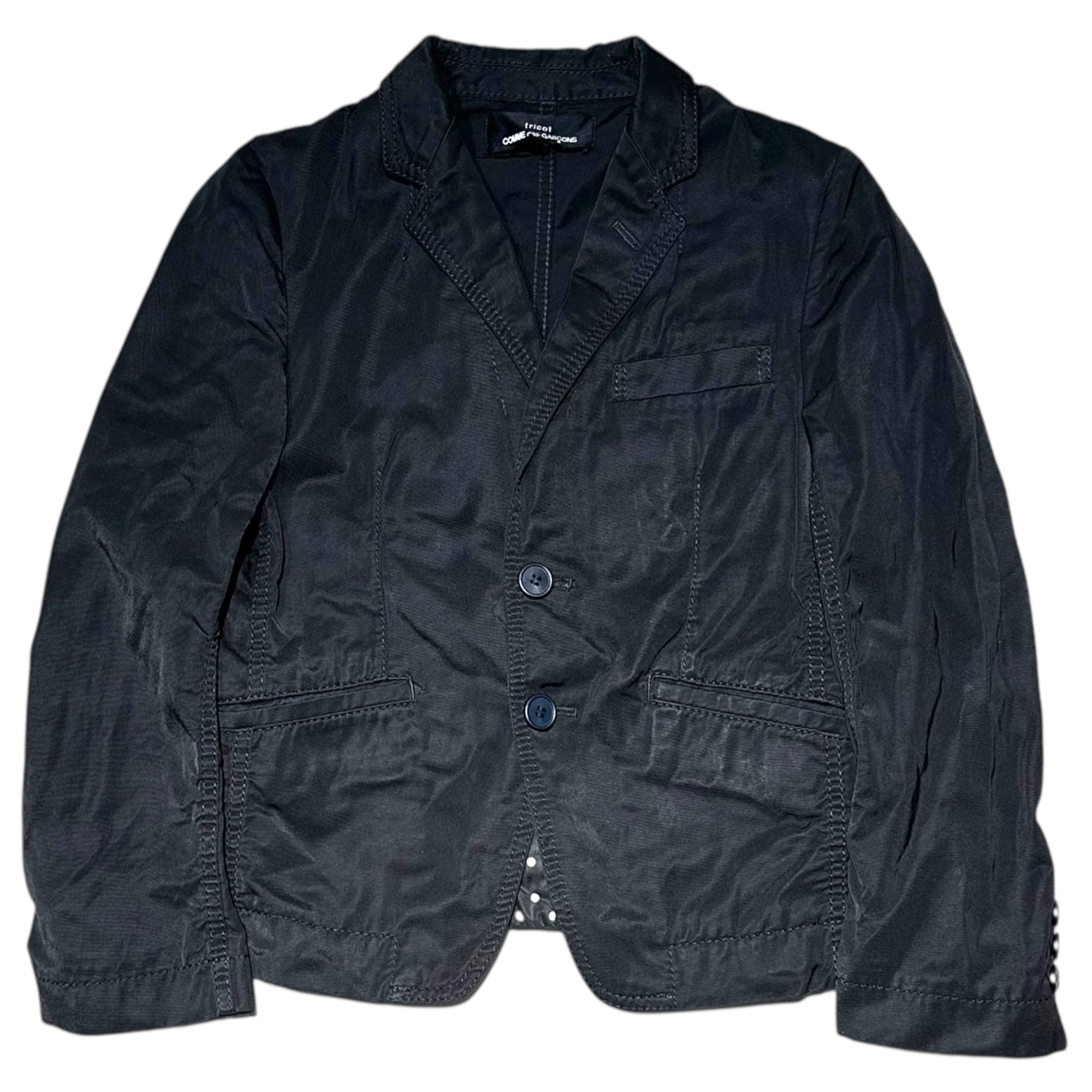 tricot COMME des GARCONS(トリココムデギャルソン) 10SS Cotton Nylon Cloth 2B Casual Jacket コットン ナイロン クロス カジュアル ジャケット TE-J007 S ブラック AD2009