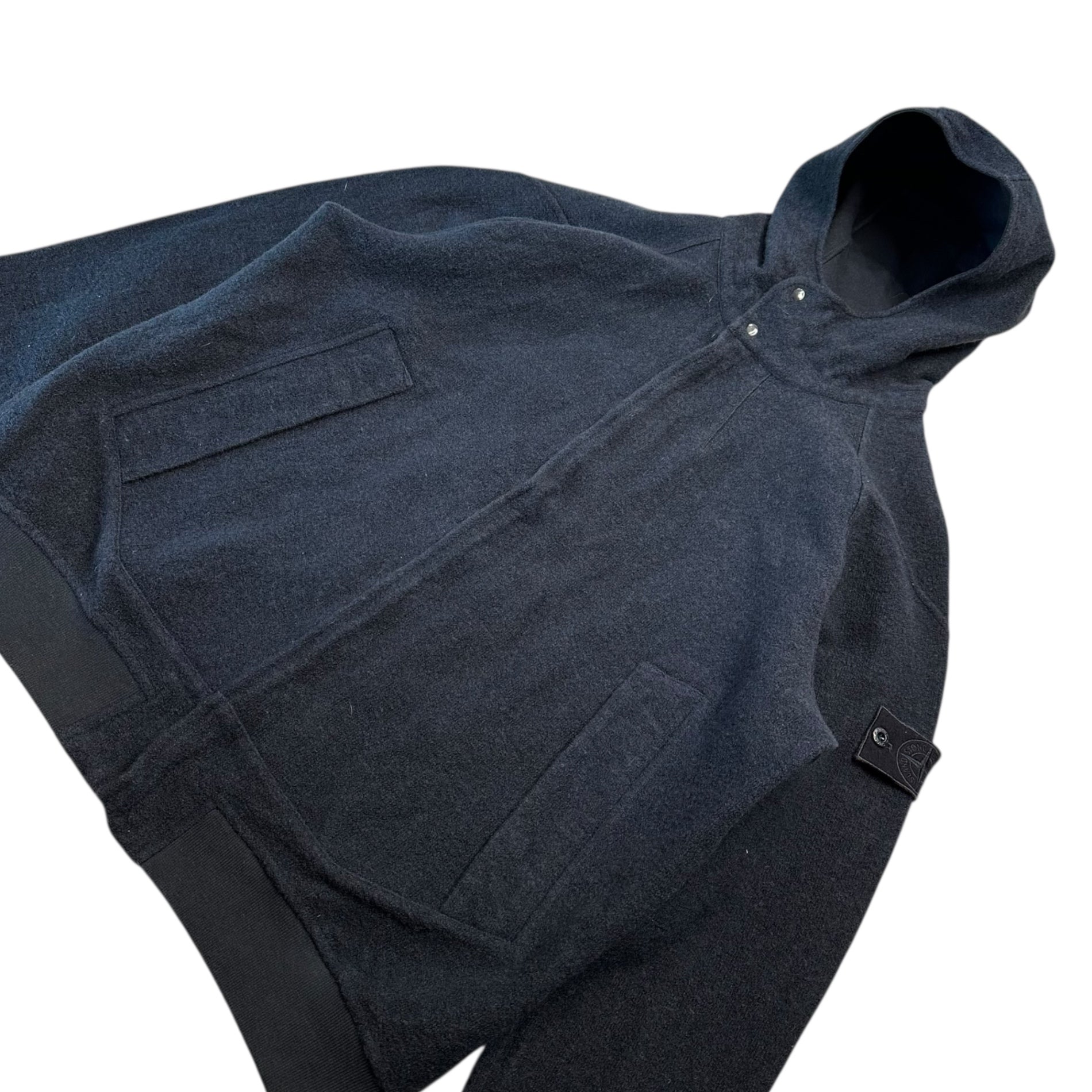 STONE ISLAND(ストーンアイランド) 20AW GHOST PIECE Cotton Wool Hooded Jacket コットン ウール フーデッド ジャケット 7315651F5 XL ネイビー ネイビーワッペン マウンテンパーカー