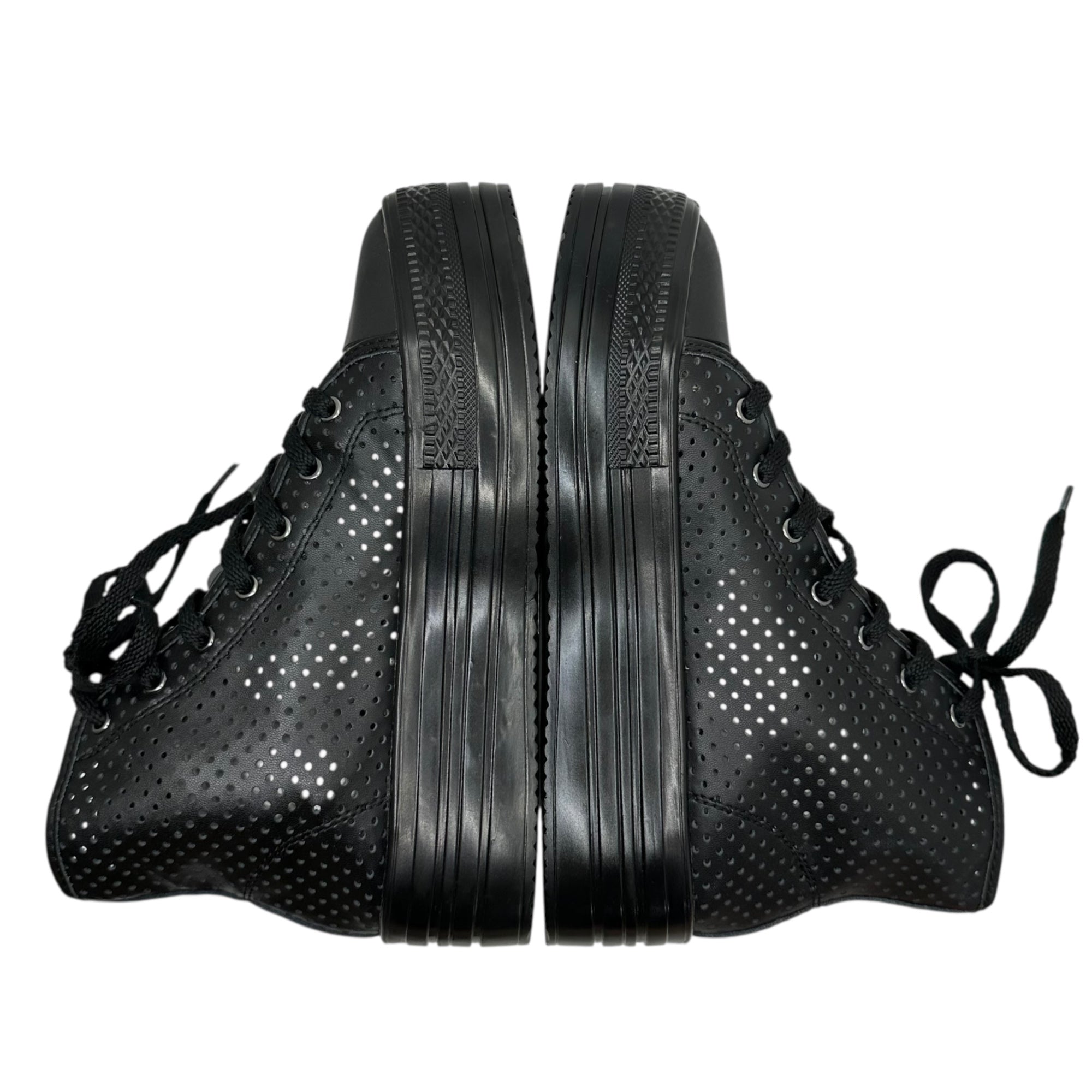 COMME des GARCONS JUNYA WATANABE(コムデギャルソンジュンヤワタナベ) Punching Leather Thick Sole High Cut Sneaker パンチング レザー 厚底 ハイカット スニーカー JA-K115 L ブラック