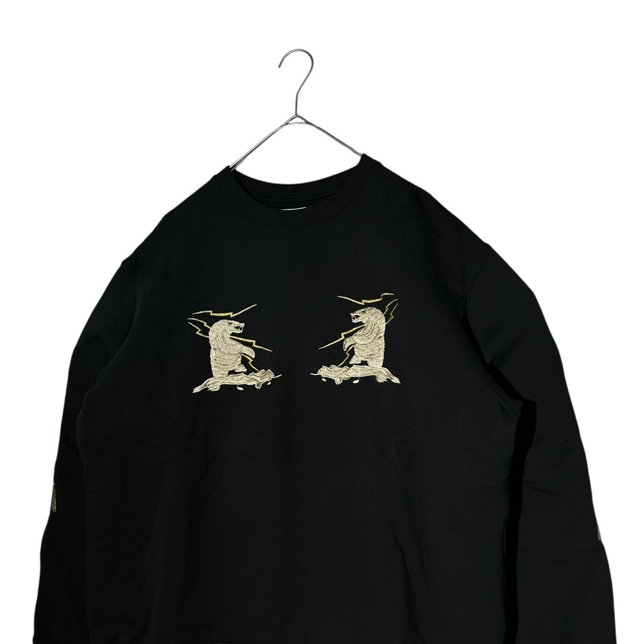 TAILOR TOYO×BEAMS(テーラートーヨー東洋×ビームス) 23SS Embroidered Crew Neck Sweatshirt 別注 刺繍 クルーネック スウェット 11-13-0376-086 M ブラック 犬 白熊 ALASKA