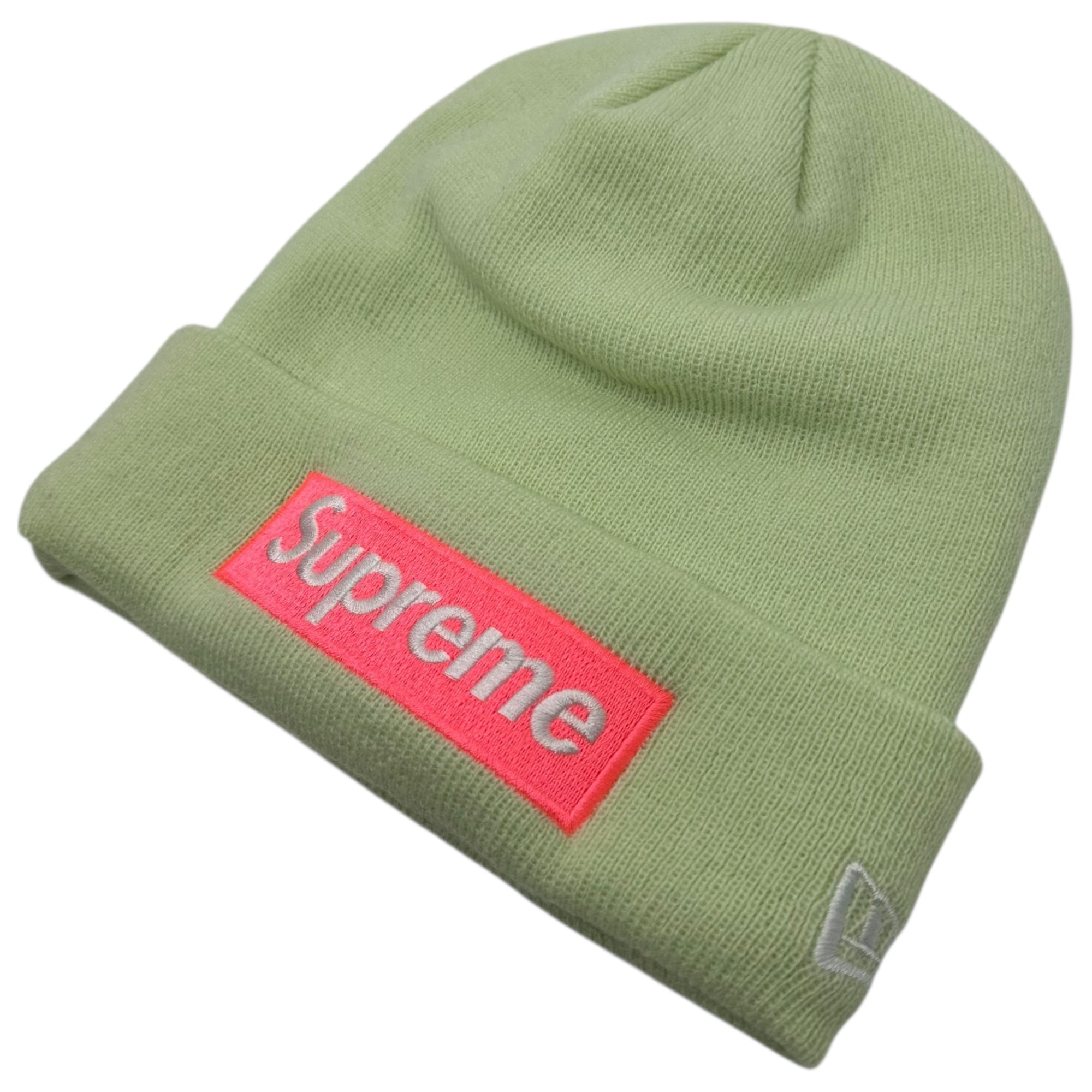 SUPREME(シュプリーム) 17AW New Era Box Logo Beanie ニューエラ ボックスロゴ ビーニー ライトグリーン×ピンク 17FW ニット帽
