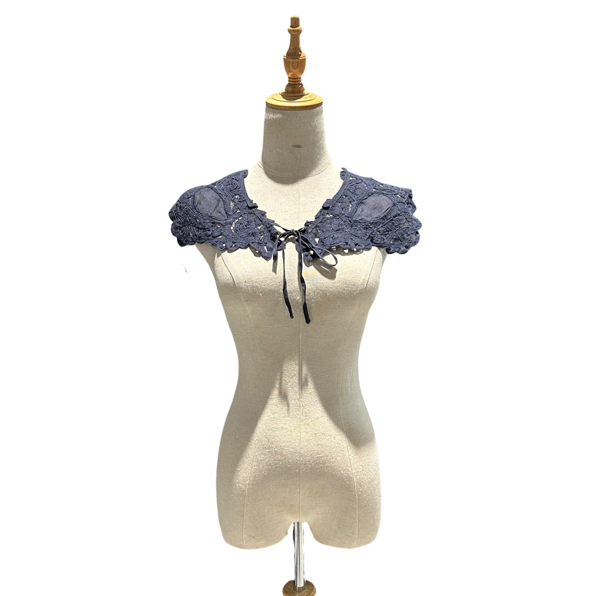 Vlas Blomme(ヴラスブラム) Detachable collar Botanical dye つけ襟 ボタニカルダイ ダークネイビー
