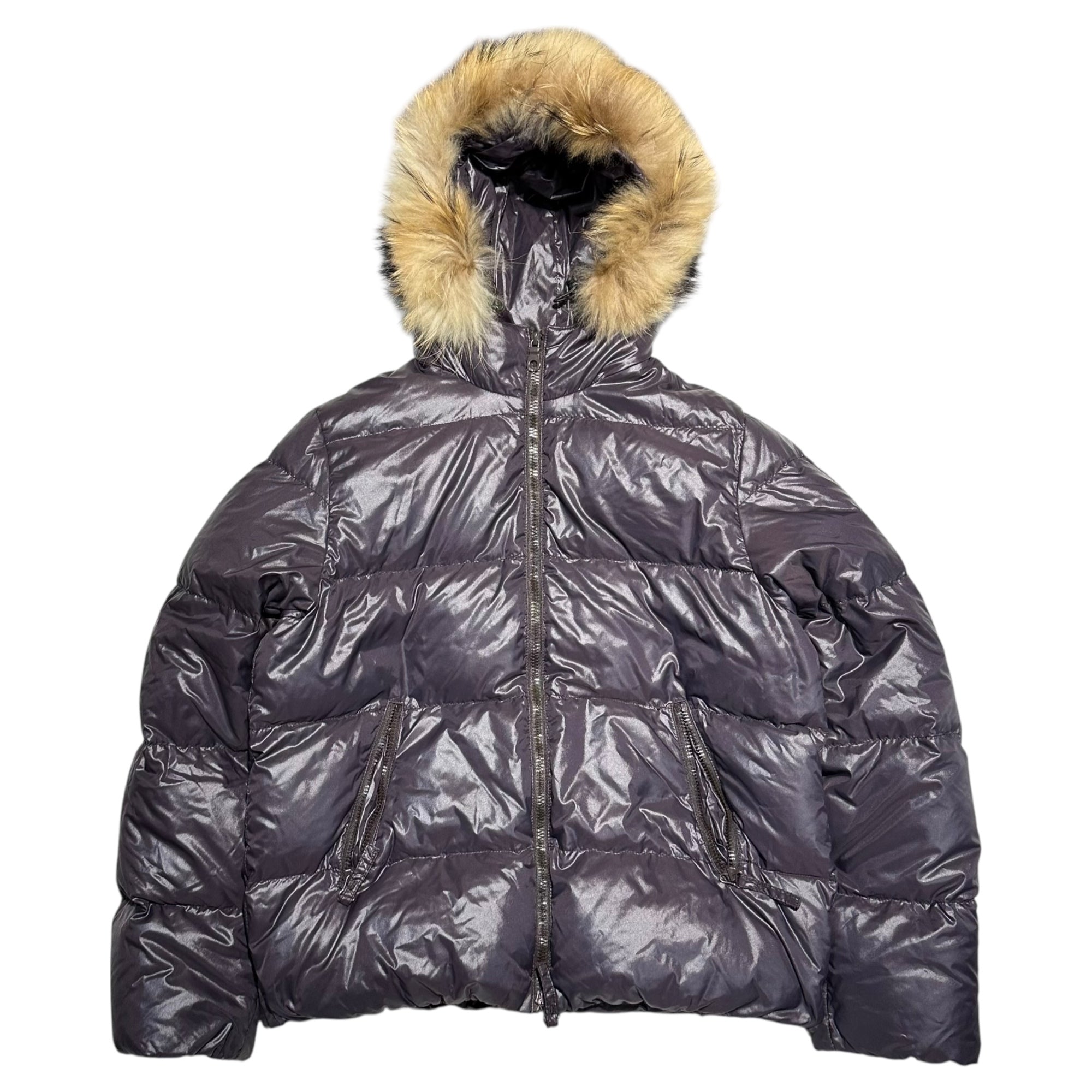 DUVETICA(デュベティカ) Fur-trimmed Hooded Down Jacket ファー装飾 フーデッド ダウン ジャケット 48(M程度) パープル 海外購入品