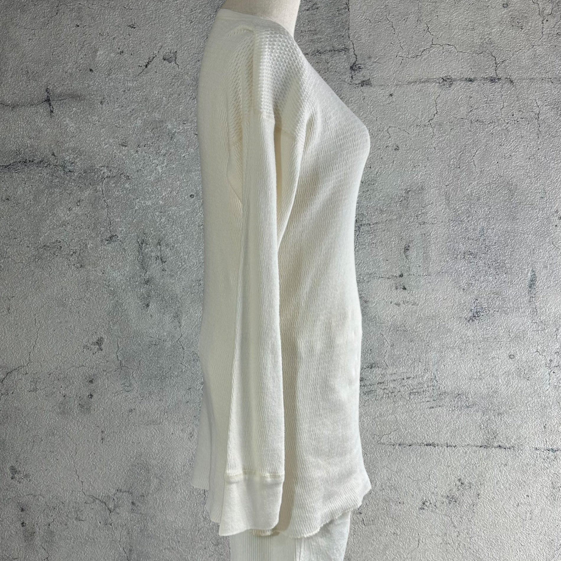 VINTAGE(ヴィンテージ) 70’s thermal cut and sew サーマルカットソー コットン100% 3(L~LLサイズ) ホワイト