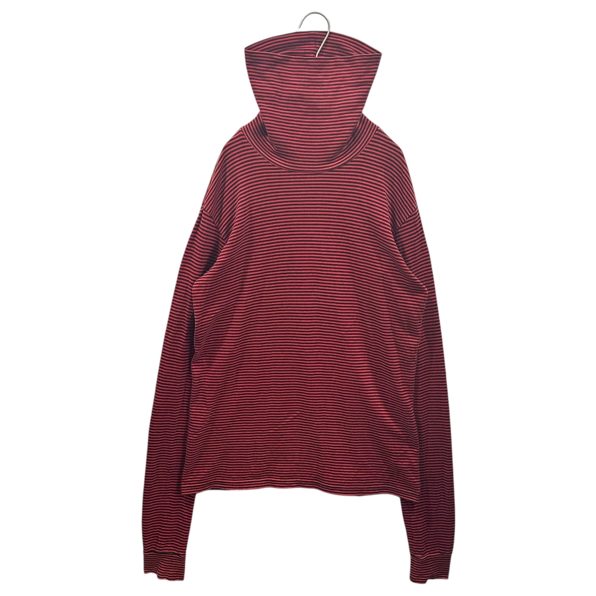 NUMBER (N)INE(ナンバーナイン) 2005AW ”THE HIGH STREETS” Turtleneck Striped L/S T-Shirt ハイストリート期 タートルネック ボーダー 長袖 カットソー 3 レッド×ブラック 00's