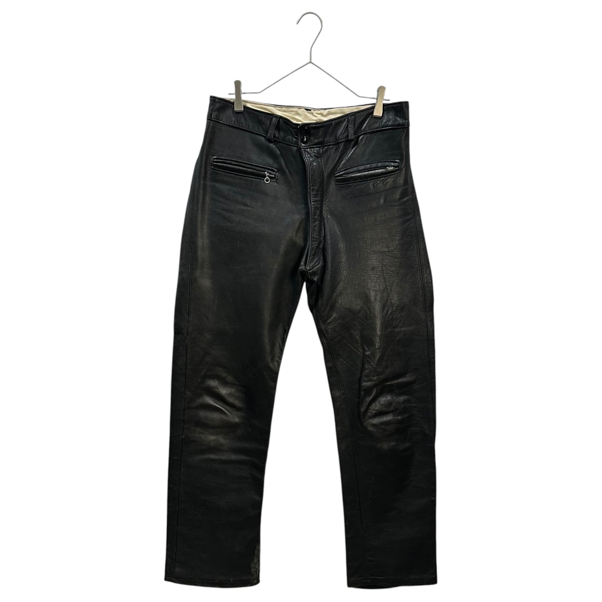 VINTAGE(ヴィンテージ) TALON Zip 3-Pocket Leather Biker Pants 3ポケット レザー バイカー パンツ 32 ブラック