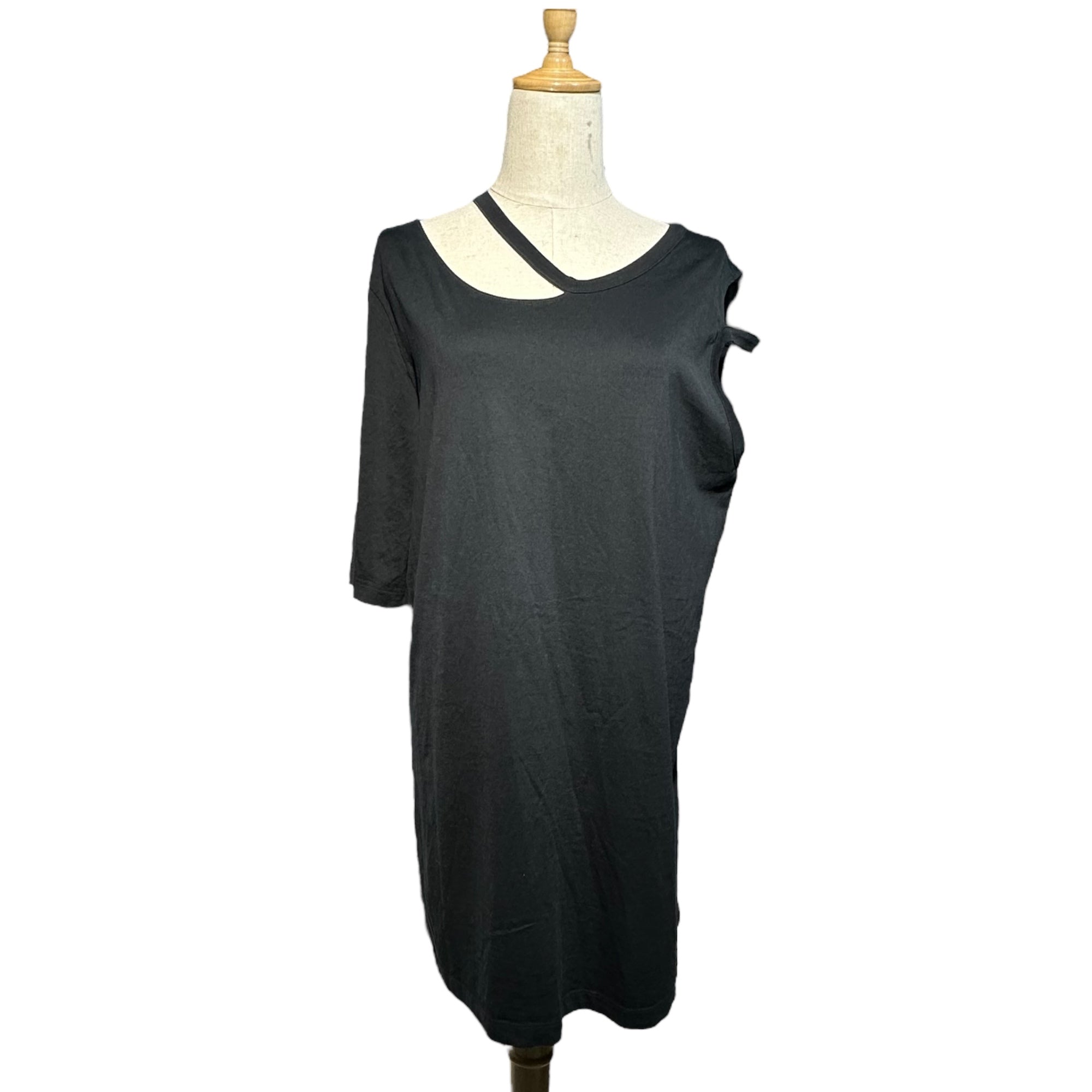 MAISON MARGIELA(メゾンマルジェラ) 18SS Asymmetry sleeve T-Shirt アシンメトリー スリーブ Tシャツ S51GC0393 M ブラック ①ライン 半袖