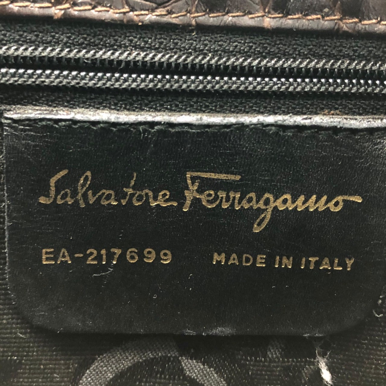 Salvatore Ferragamo(サルヴァトーレフェラガモ) ガンチーニ クロコ 型押し スウェード レザー トート バッグ ハンド EA-217699 ブラウン ヴィンテージ OLD