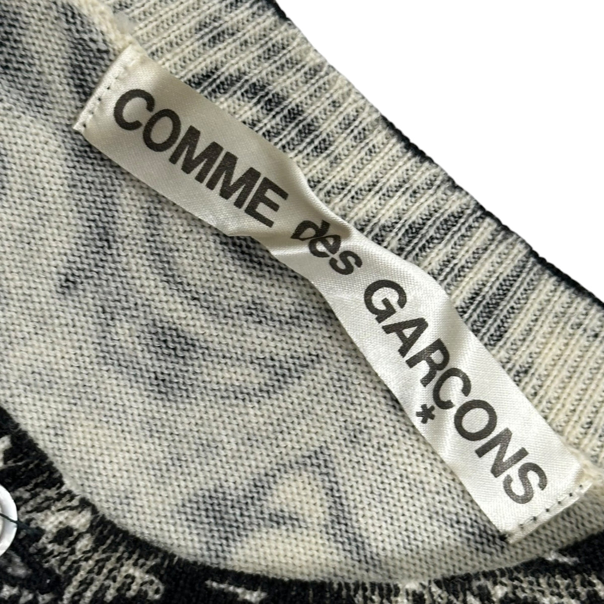 COMME des GARCONS(コムデギャルソン) 2001AW Paisley All-Patterned Wool Cardigan ペイズリー 総柄 ウール カーディガン GC-N020 FREE ホワイト×ブラック AD2001 00s アーカイブ
