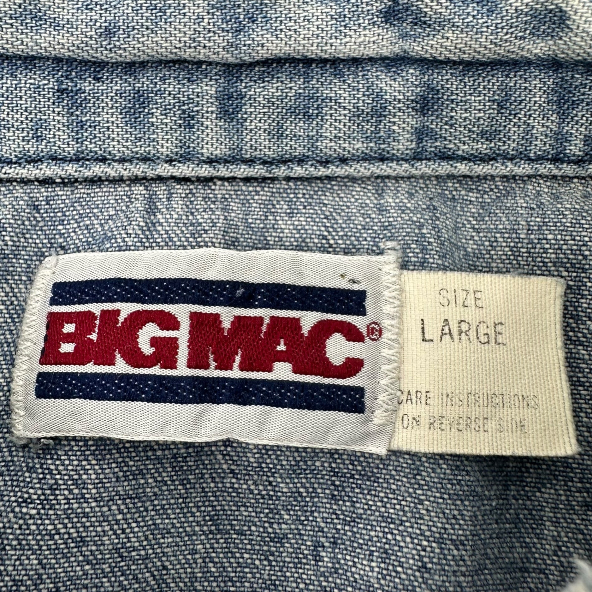 BIGMAC(ビックマック) 80's long sleeve denim western shirt 80年代 長袖 デニム ウエスタン シャツ L ライトインディゴ