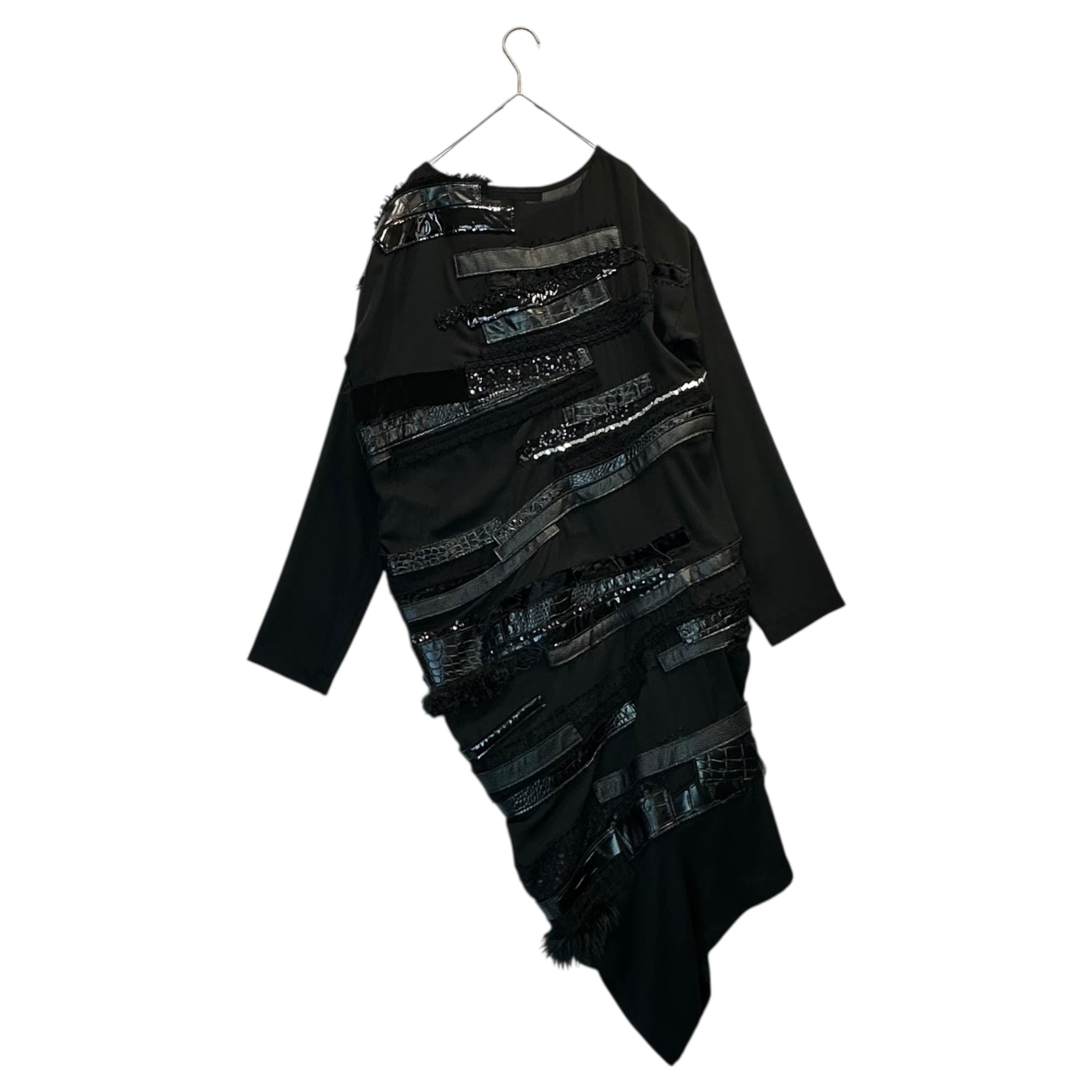 【SALE対象外】JUNYA WATANABE(ジュンヤワタナベ) 24AW Multi-Fabric Transformable Dress マルチ ファブリック 変形 ワンピース JN-B001 S ブラック AD2024