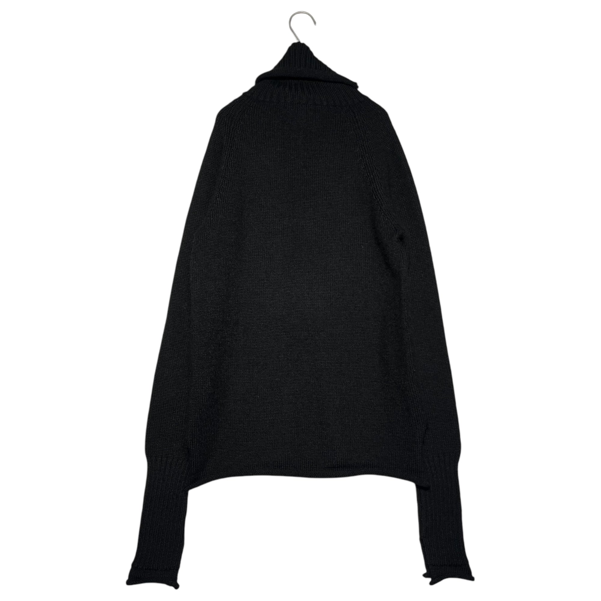 YOHJI YAMAMOTO(ヨウジヤマモト) side slit turtleneck knit pullover サイドスリット タートルネック ニット プルオーバー FX-K06-159 2(M) ブラック