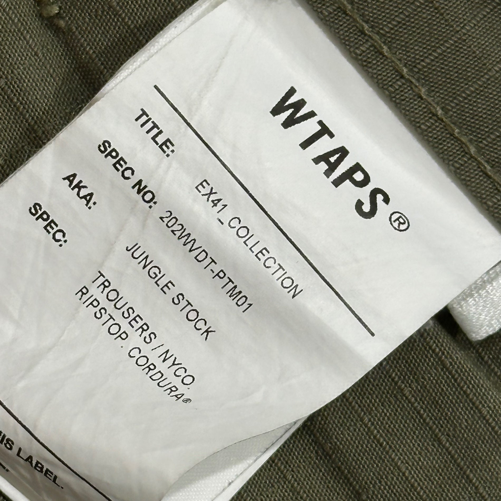 WTAPS(ダブルタップス) 2020AW Jungle Stock Cargo Pants ジャングルストック カーゴ パンツ トラウザーズ 202WVDT-PTM01 X 02 セージグリーン