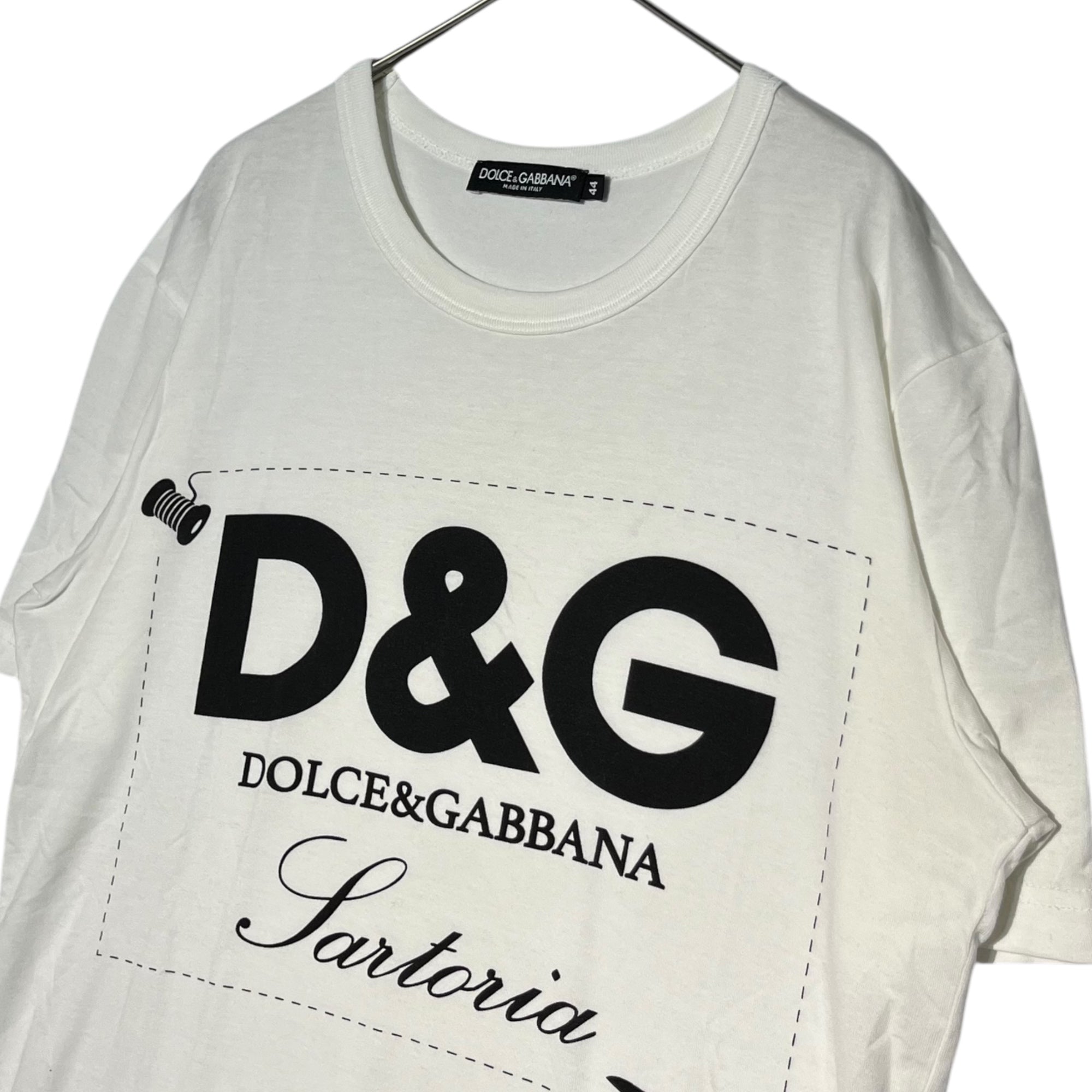 DOLCE&GABBANA(ドルチェ&ガッバーナドルガバ) D&G LOGO TEE ロゴ Tシャツ G8HL0T FH770 44(S程度) ホワイト×ブラック