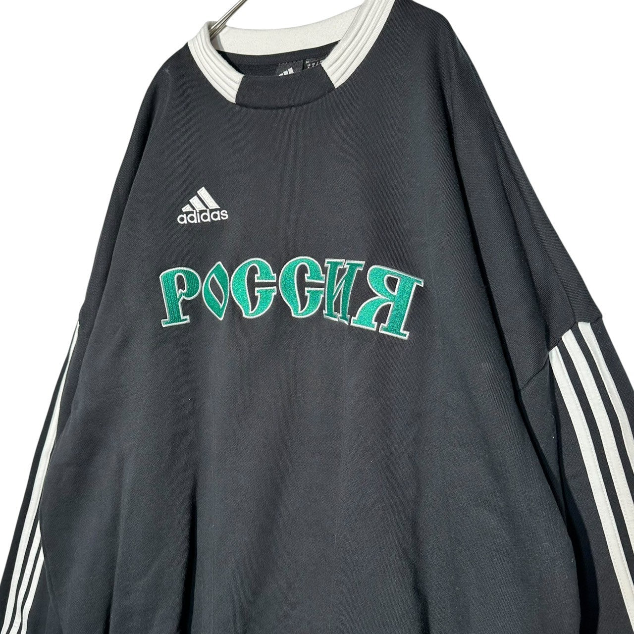 Gosha Rubchinskiy×adidas(ゴーシャラブチンスキー×アディダス) 18AW sports sweat top スポーツ スウェット トップ DP0876 O(XL程度) ブラック ゲーム シャツ ロゴ