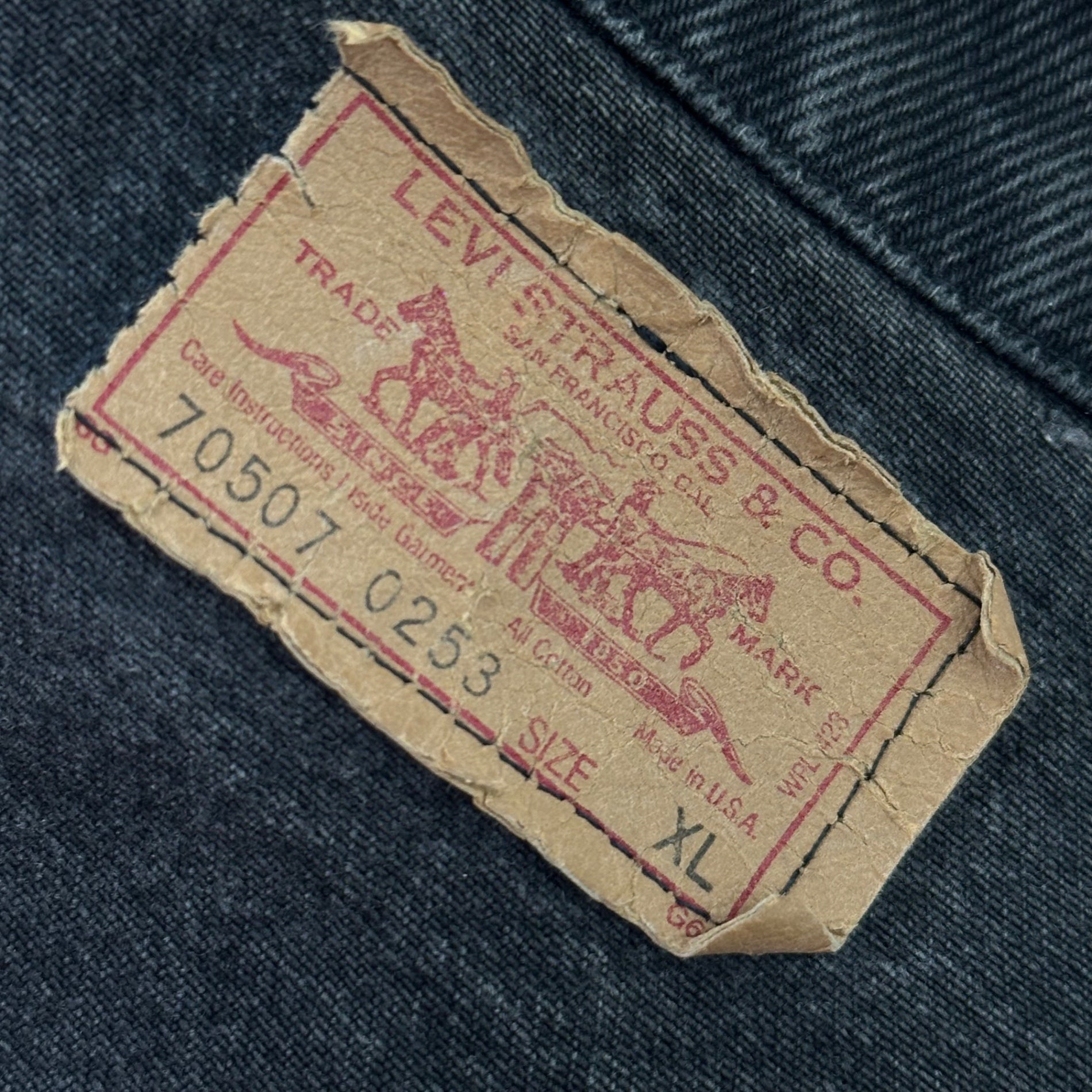 Levi's(リーバイス) 1988's 70507 Black Acid Wash Denim Jacket アシッド ウォッシュ ブラック デニム ジャケット 70507-0253 XL ブラック 80's 80年代 工場523 ヴィンテージ ケミカル