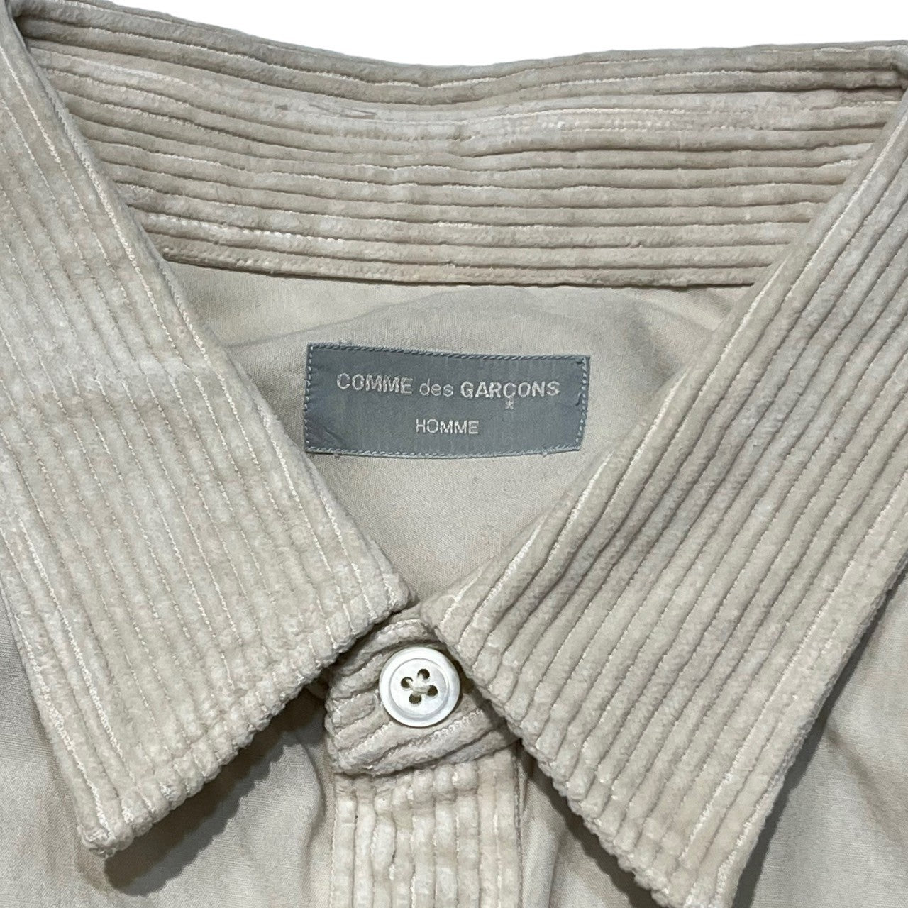 COMME des GARCONS HOMME(コムデギャルソンオム) 90's  corduroy switching shirt コーデュロイ 切替 シャツ 田中オム 表記無し(L程度) ベージュ AD1991 90年代 長袖