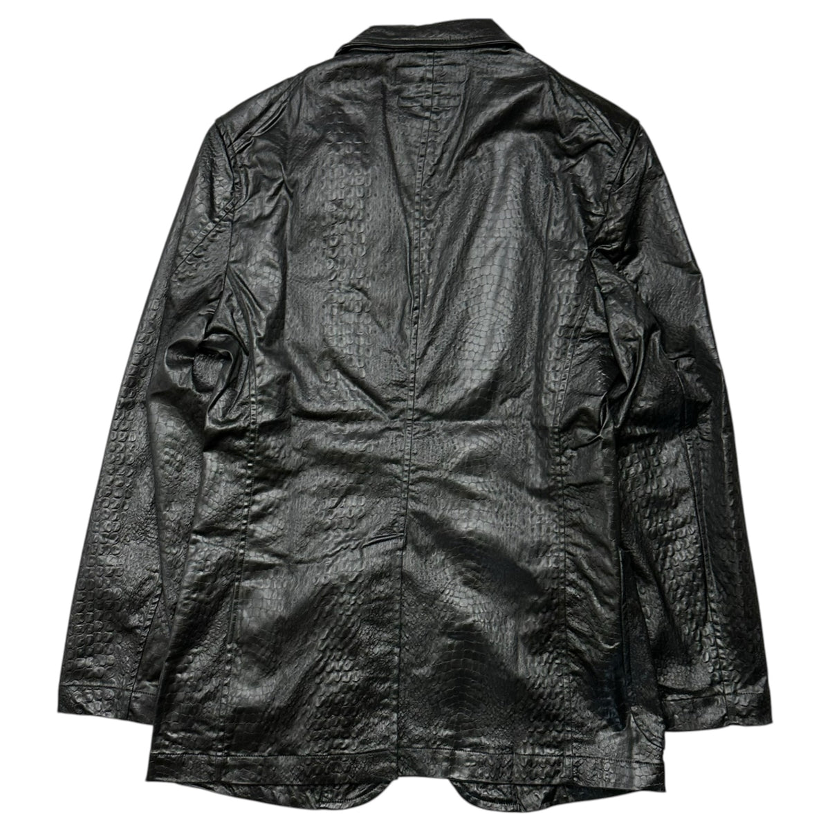 COMME des GARCONS SHIRT(コムデギャルソンシャツ) 1990's Crocodile-Embossed 3-Button Jacket クロコ 型押し 3ボタン ジャケット W10031 M ブラック 90s アーカイブ