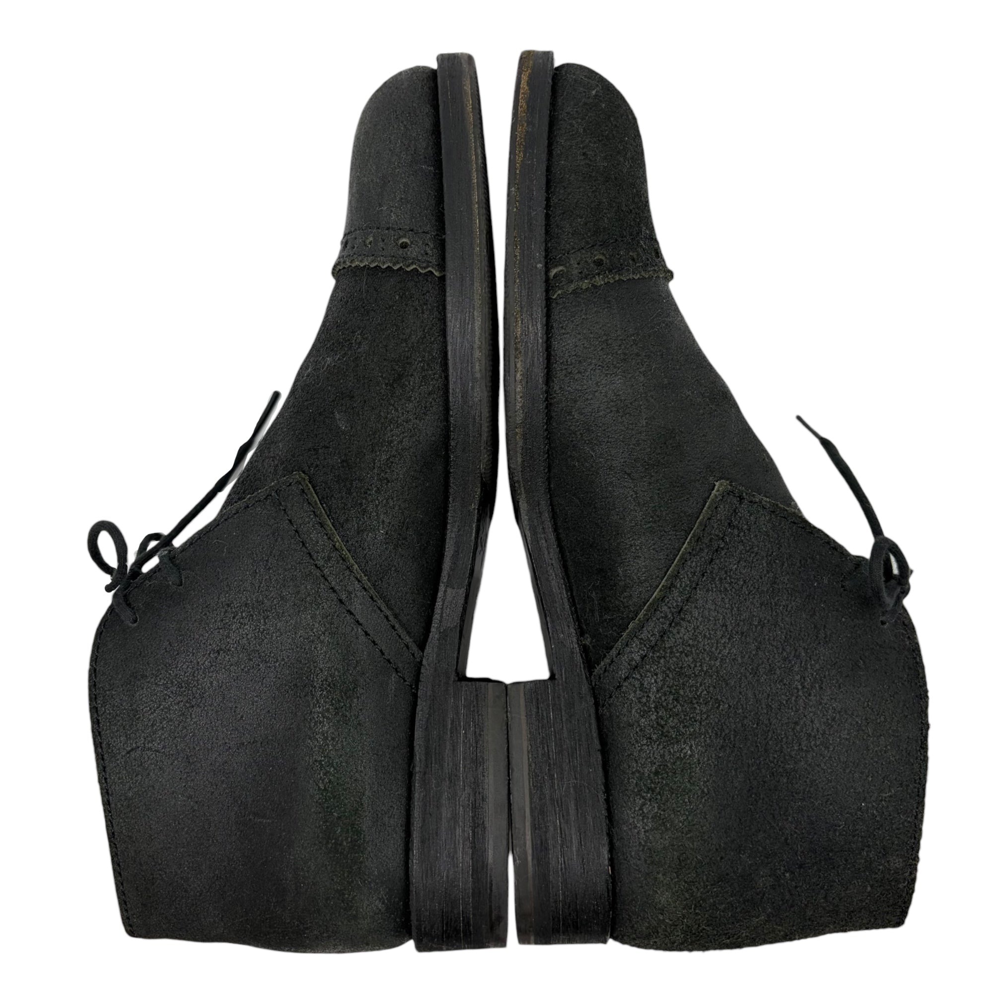 tricot COMME des GARCONS(トリココムデギャルソン) Medallion Straight-Tip Suede Chukka Boots メダリオン ストレート チップ スウェード チャッカ ブーツ 24cm ブラック レザー シューズ