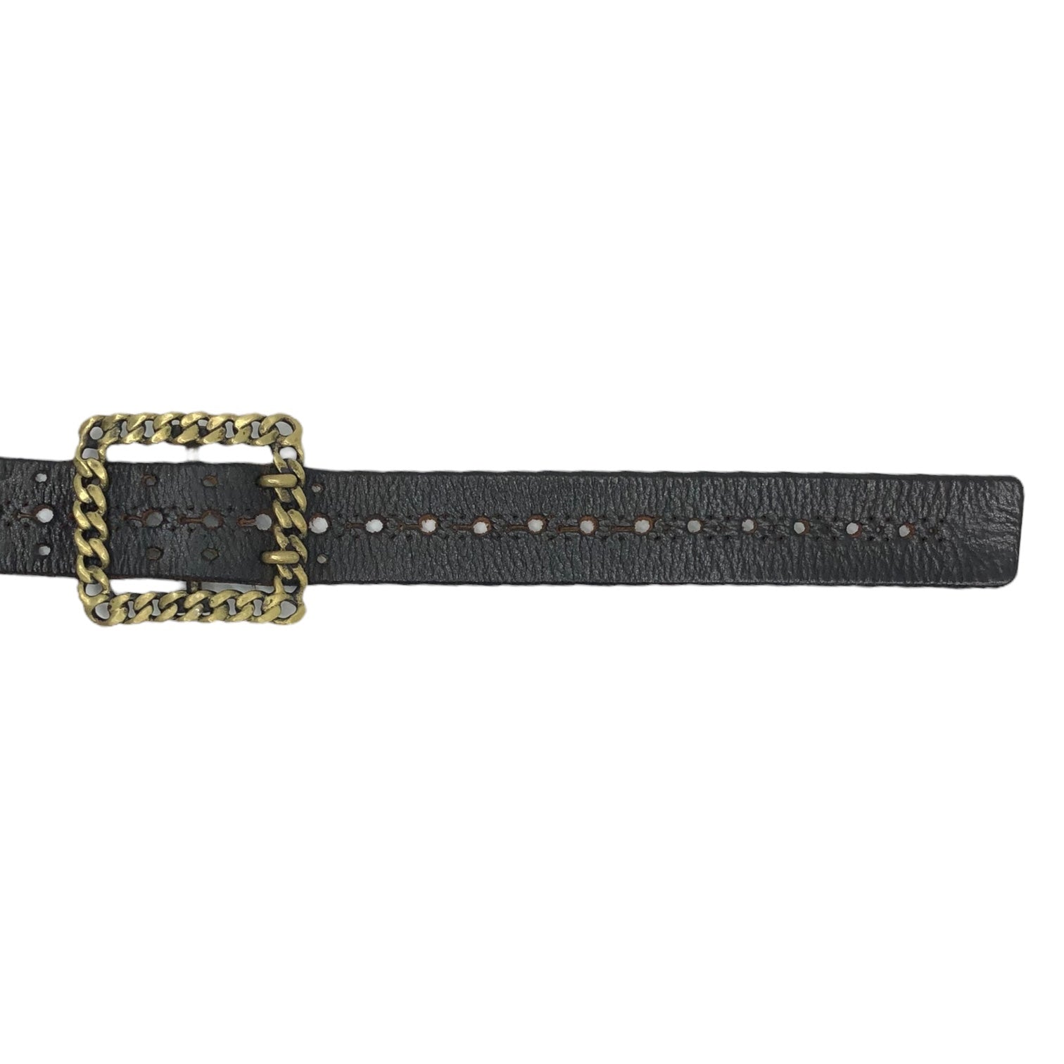 N.HOOLYWOOD(エヌハリウッド ミスターハリウッド) 04AW Kihei chain buckle medallion leather belt 喜平 チェーン バックル メダリオン レザー ベルト ブラック アーカイブ 00’s