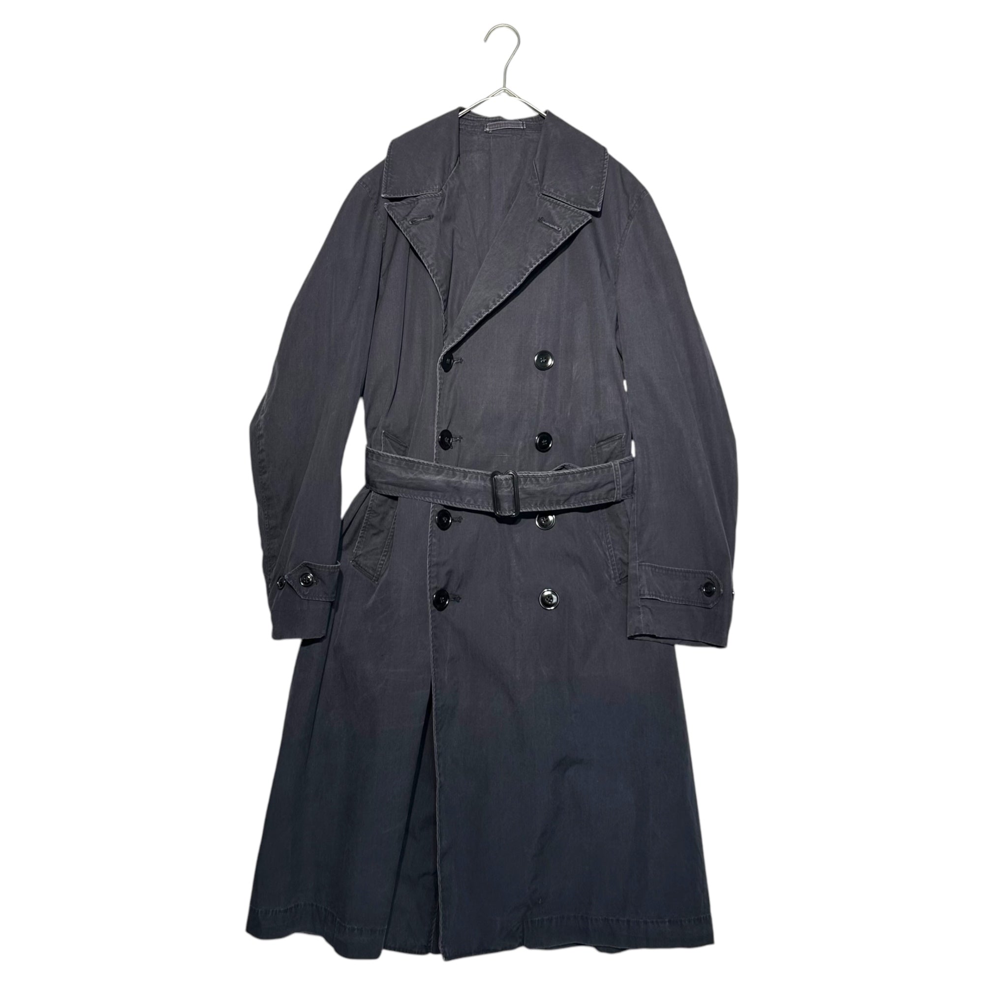 US NAVY(アメリカ海軍) 60’s rain coat レイン コート コットン ポプリン ダブルブレスト レイン コート トレンチ 表記消(M程度) ネイビー 推定60年代 ヴィンテージ 軍物