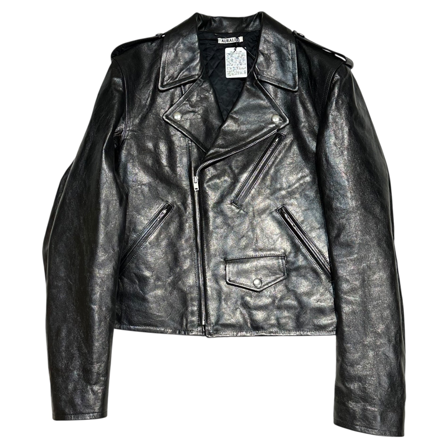 AURALEE(オーラリー) 25AW LAMB LEATHER RIDERS JACKET ラム レザー ライダース ジャケット A25AB02WX 4 ブラック 今季