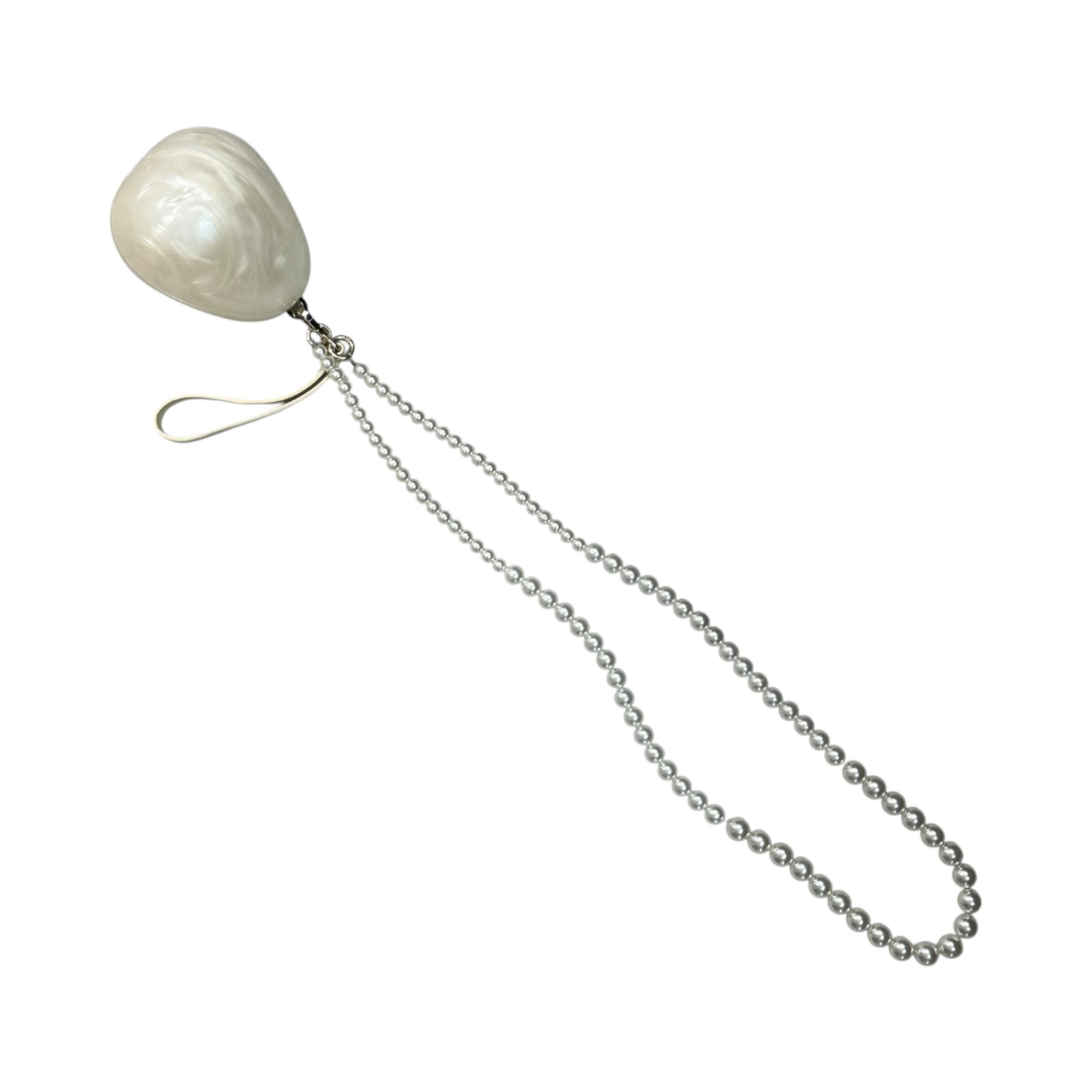 Simone Rocha(シモーンロシャ) MICRO EGG BAG W/ PEARL CROSSBODY マイクロ エッグ バッグ BAG110B ホワイト パール ショルダー