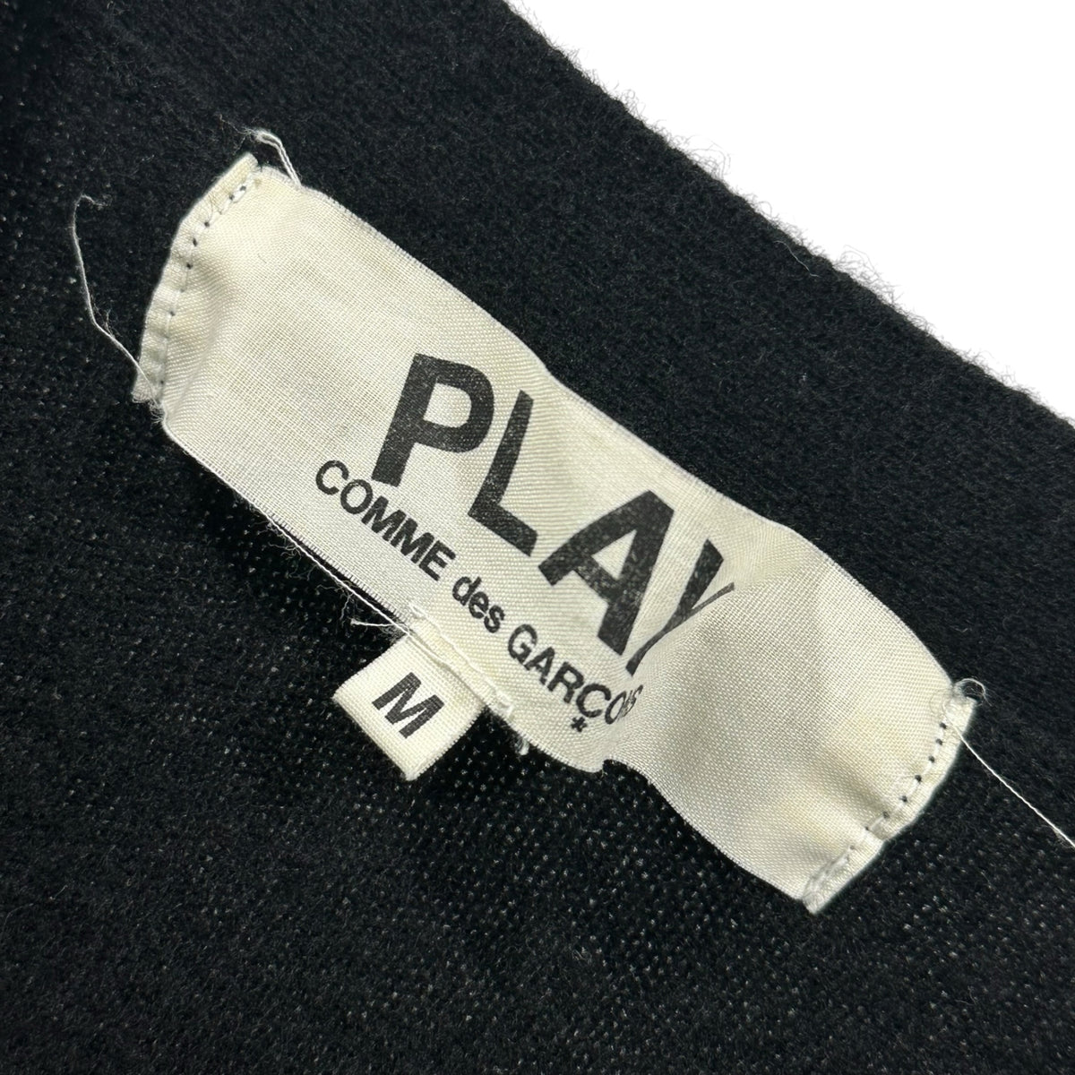PLAY COMME des GARCONS(プレイコムデギャルソン) 2000's Heart Patch Wool Knit Cardigan ハート ワッペン ウール ニット カーディガン AZ-N016 M ブラック AD2005