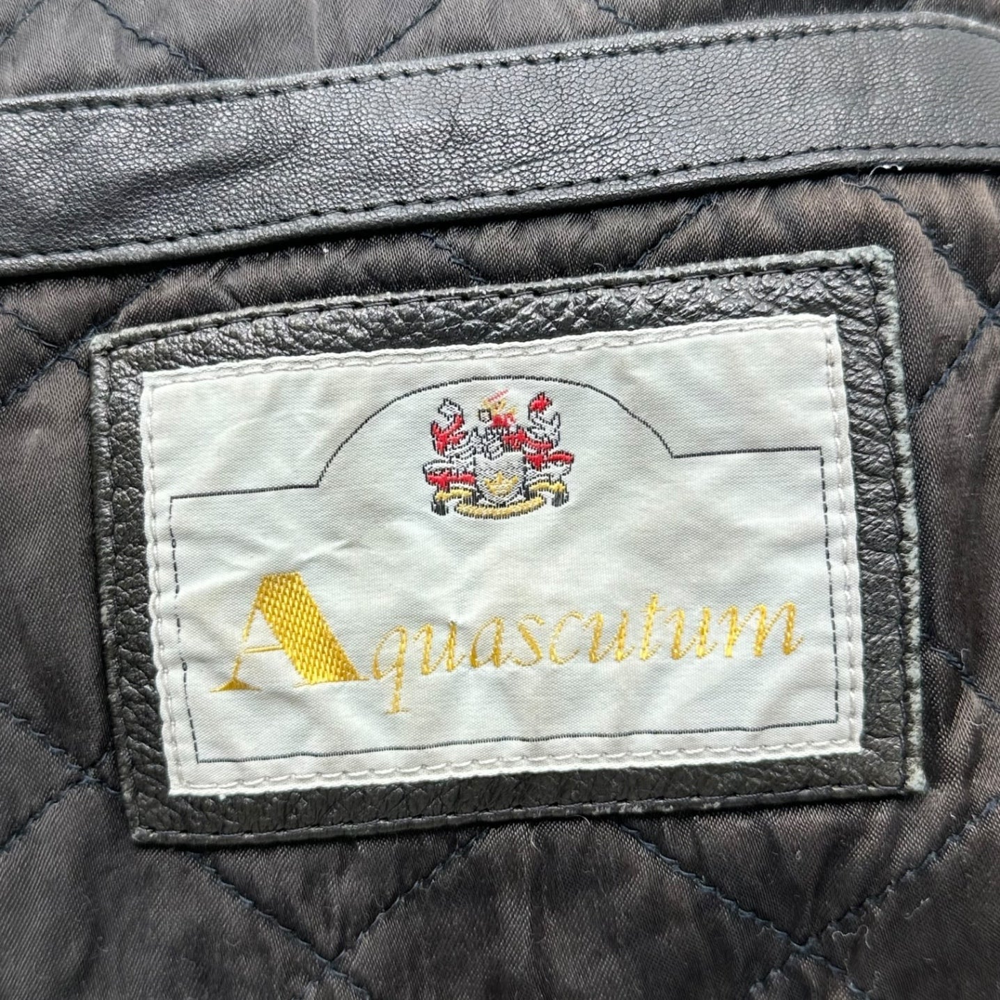 Aquascutum(アクアスキュータム) 70's~80's Vintage Leather Duffle Coat ヴィンテージ レザー ダッフル コート M ブラック 70年代～80年代