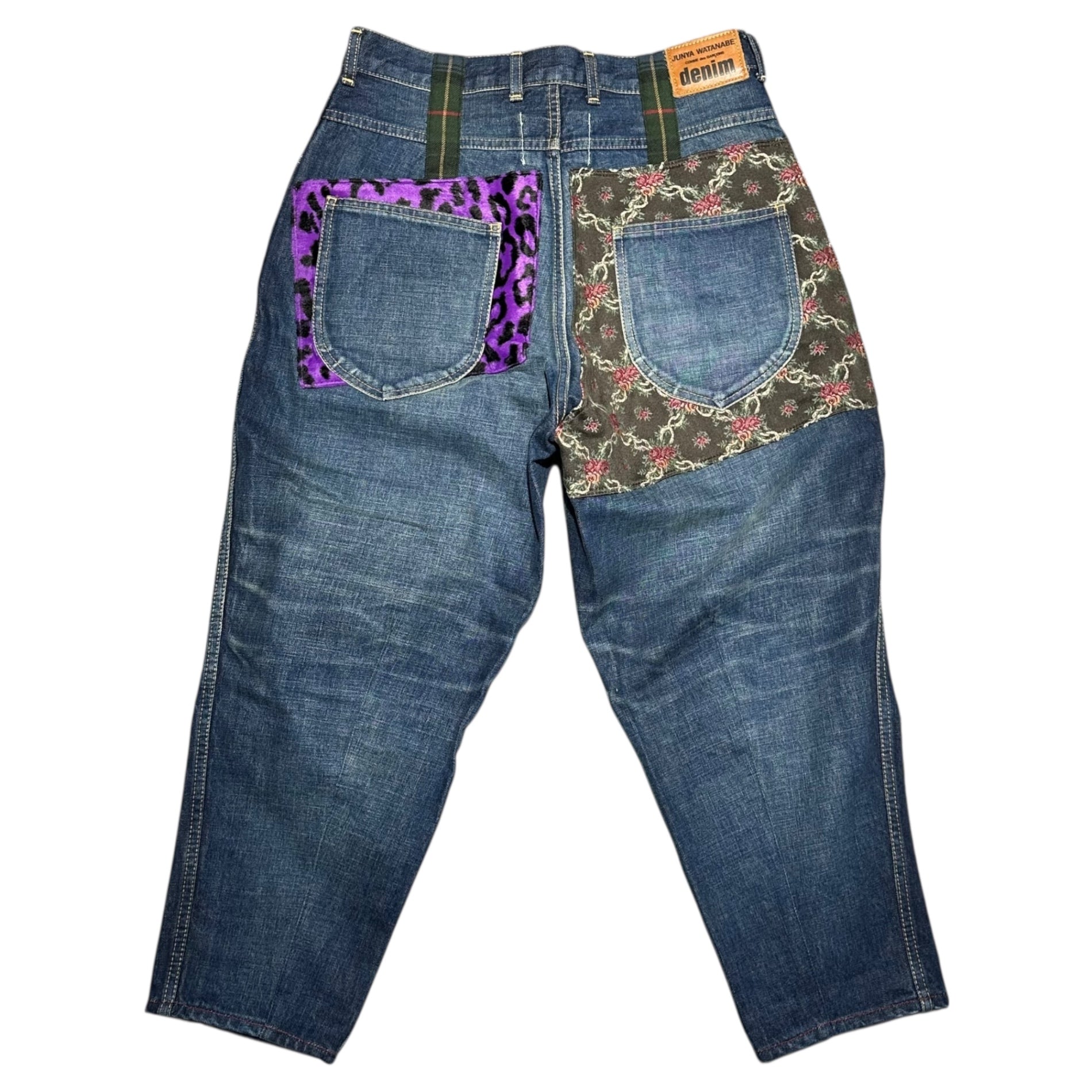 COMME des GARCONS JUNYA WATANABE(コムデギャルソンジュンヤワタナベ)  17AW Mixed-material patchwork tapered denim pants 異素材 パッチワーク テーパード デニム パンツ XT-P009 S インディゴ×マルチカラー AD2017