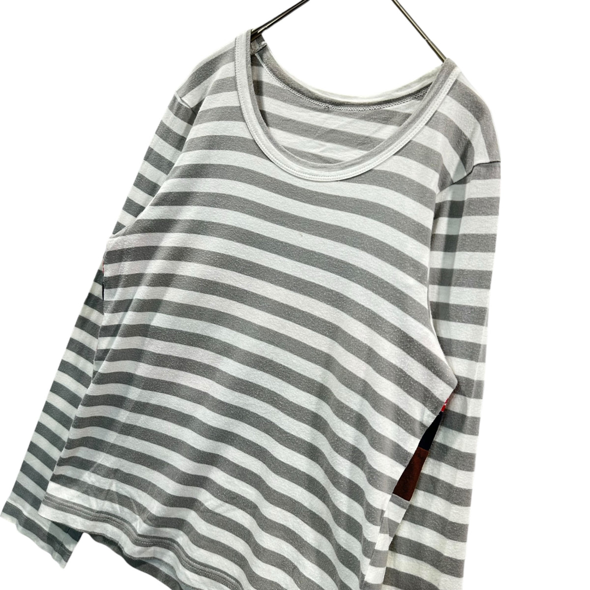 COMME des GARCONS SHIRT(コムデギャルソンシャツ) Multicolor Striped Panel L/S Tee マルチボーダー 切替 長袖 Tシャツ S5B022 表記無(S程度) ホワイト×マルチカラー