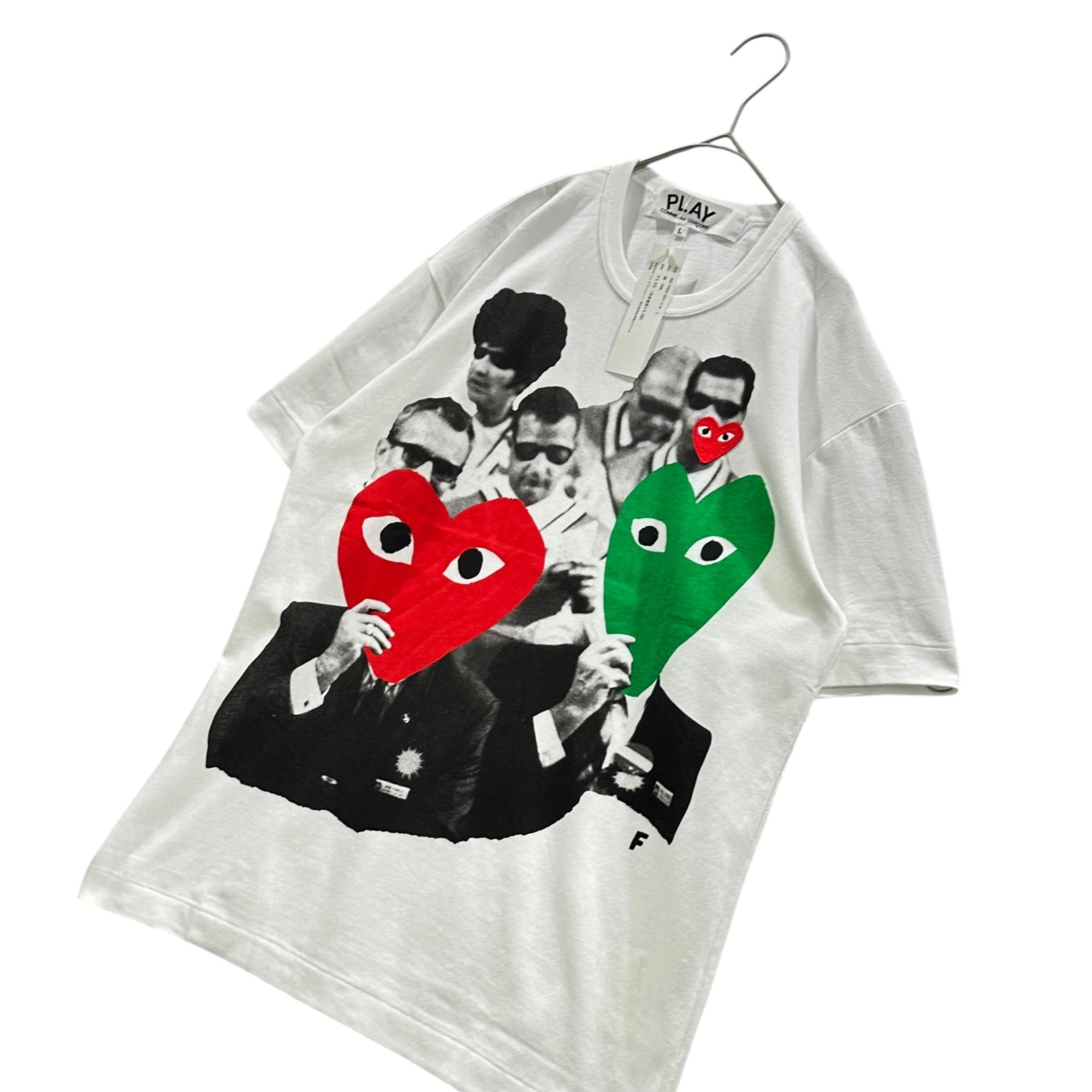 PLAY COMME des GARCONS(プレイコムデギャルソン) 2008 limted Xmas Graphic Tee クリスマス限定 ハート ロゴ グラフィック Tシャツ AB-T002 L ホワイト AD2008
