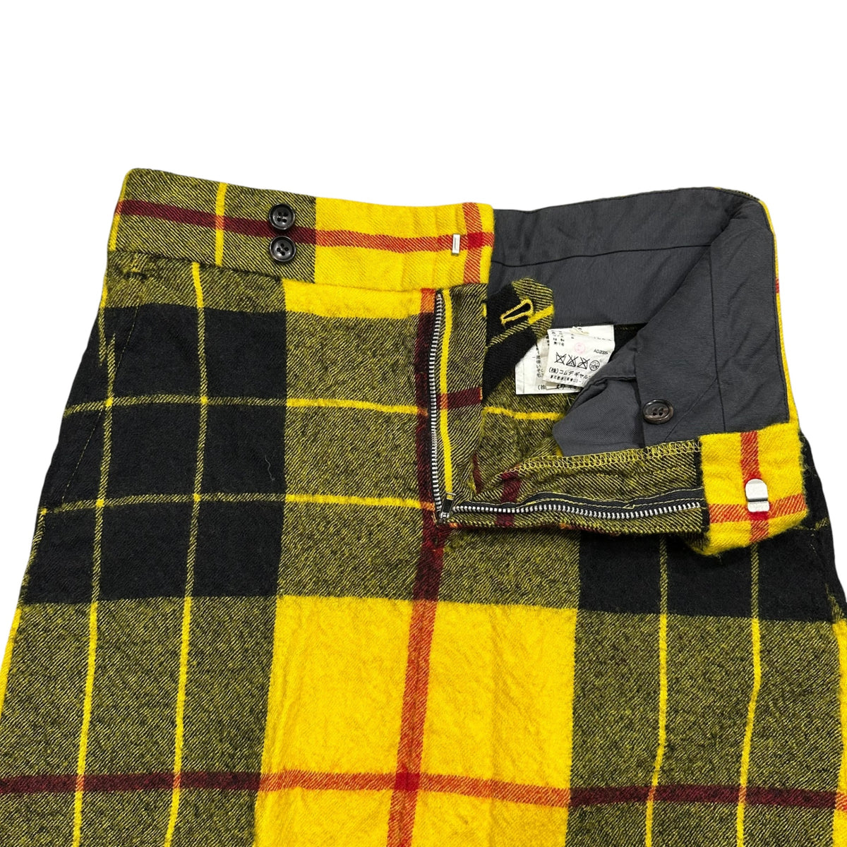 COMME des GARCONS(コムデギャルソン) 2000AW Tartan Check Fulling Wool Long Skirt タータン チェック ウール縮絨 ロング スカート GS-04010S S イエロー×ブラック×レッド AD2000 00s アーカイブ