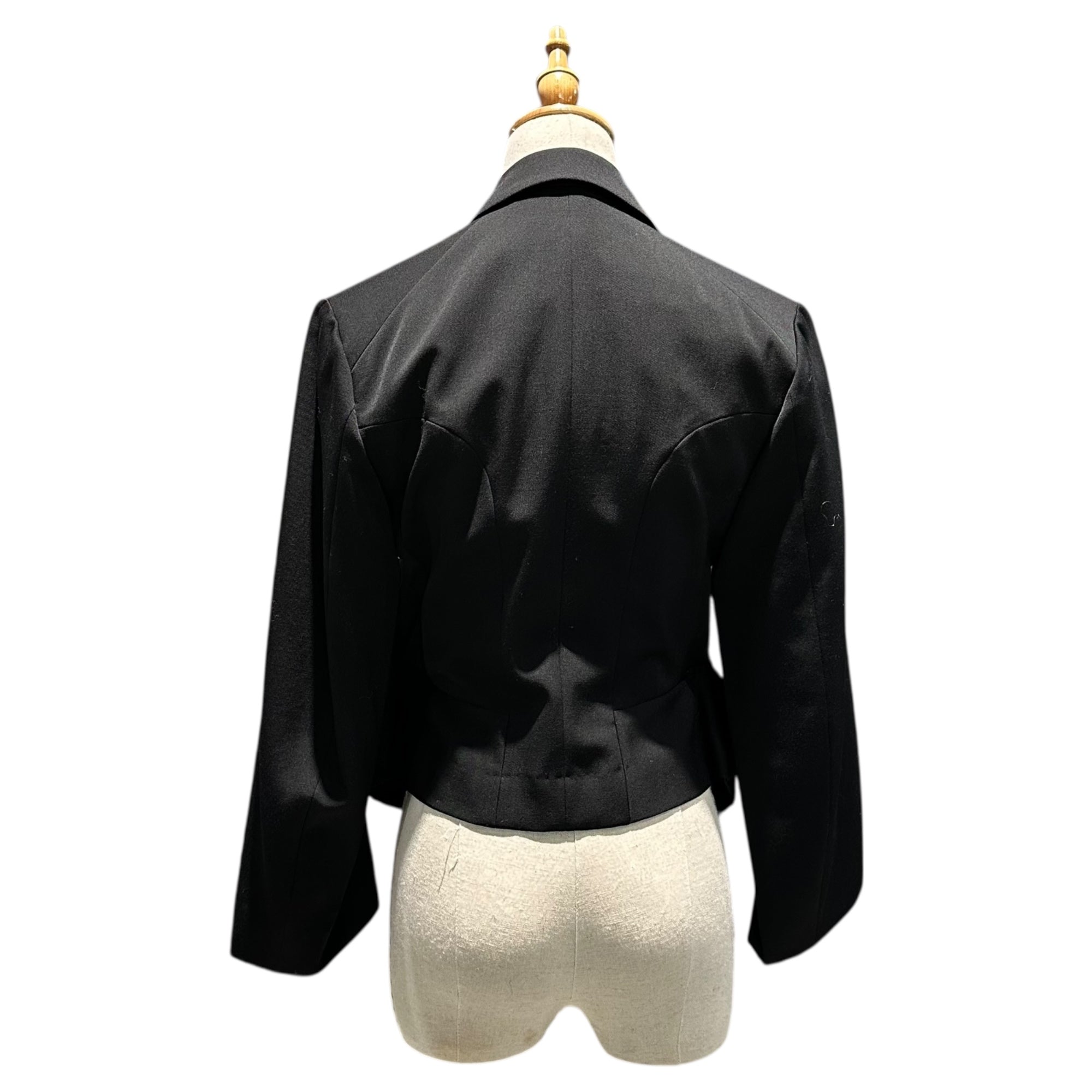 TAO COMME des GARCONS(タオコムデギャルソン) 07SS Big Ribbon Decorative Wool Short-Length Jacket ビッグリボン 装飾 ウール ショートレングス ジャケット  3S-J004 S ブラック AD2006