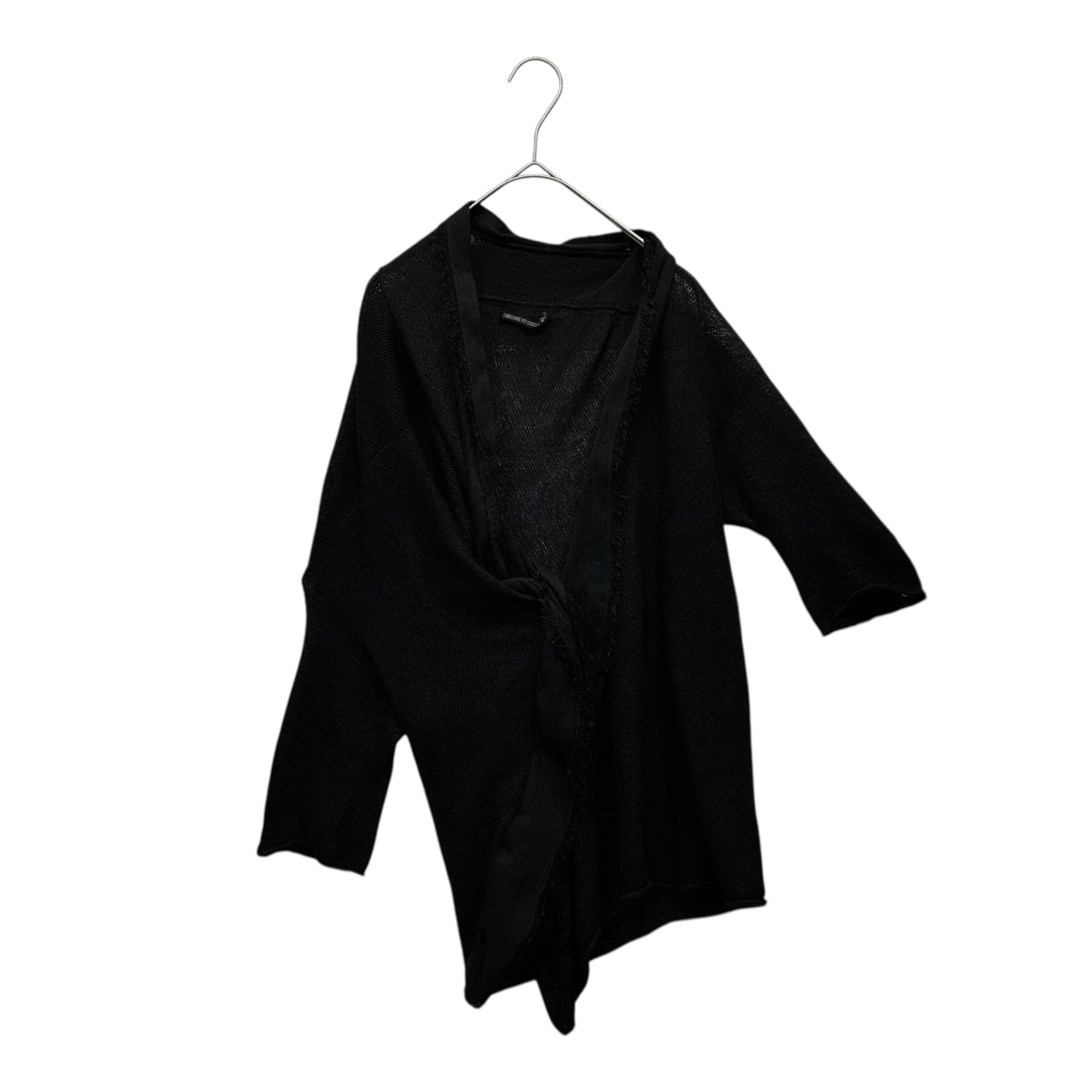 Y's(ワイズ) Paper Yarn Cut-Off Distorted Knit Top ペーパーヤーン 断ち切り 変形 カットソー YX-K36-870 3(L程度) ブラック