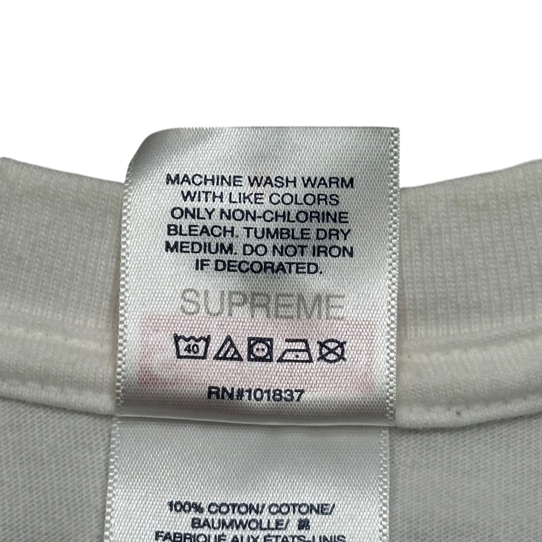 SUPREME(シュプリーム) 2024SS Stencil Embroidered S/S Top ステンシル 刺繍 半袖 Tシャツ S ホワイト ロゴ