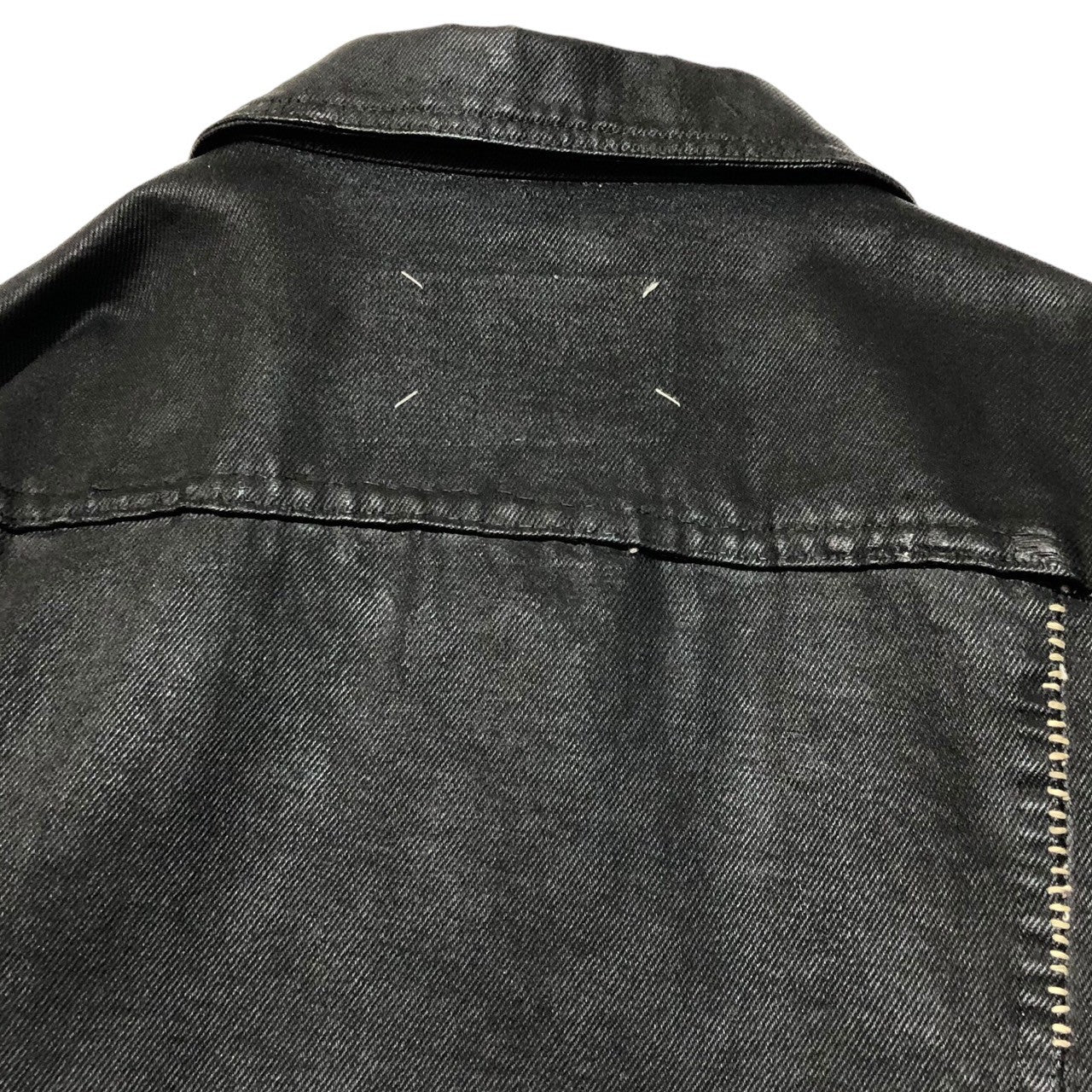 Maison Martin Margiela(メゾン マルタンマルジェラ) 90's Artisanal  Bianchetto denim jacket アーティザナル ペンキ 加工 デニム ジャケット ワイルドステッチ ビアンケット M ブラック 白タグ　90年代 オーバーサイズ メンズサイズ