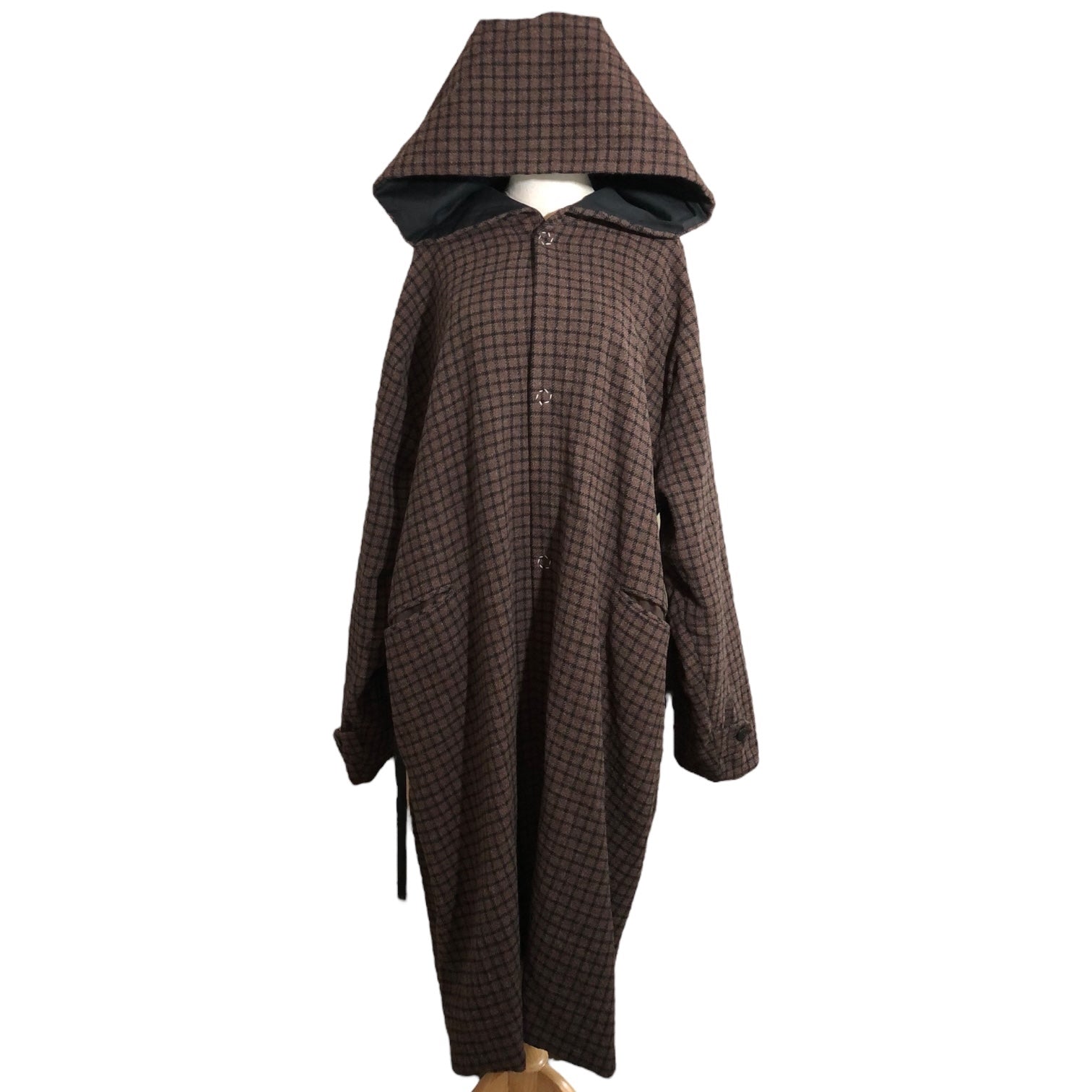 SUNSEA(サンシー) 17AW Ｗ-face check jedi coat ダブルフェイス チェック ジェダイ コート 表記無し(FREE)  ブラウン×ブラック リバーシブル