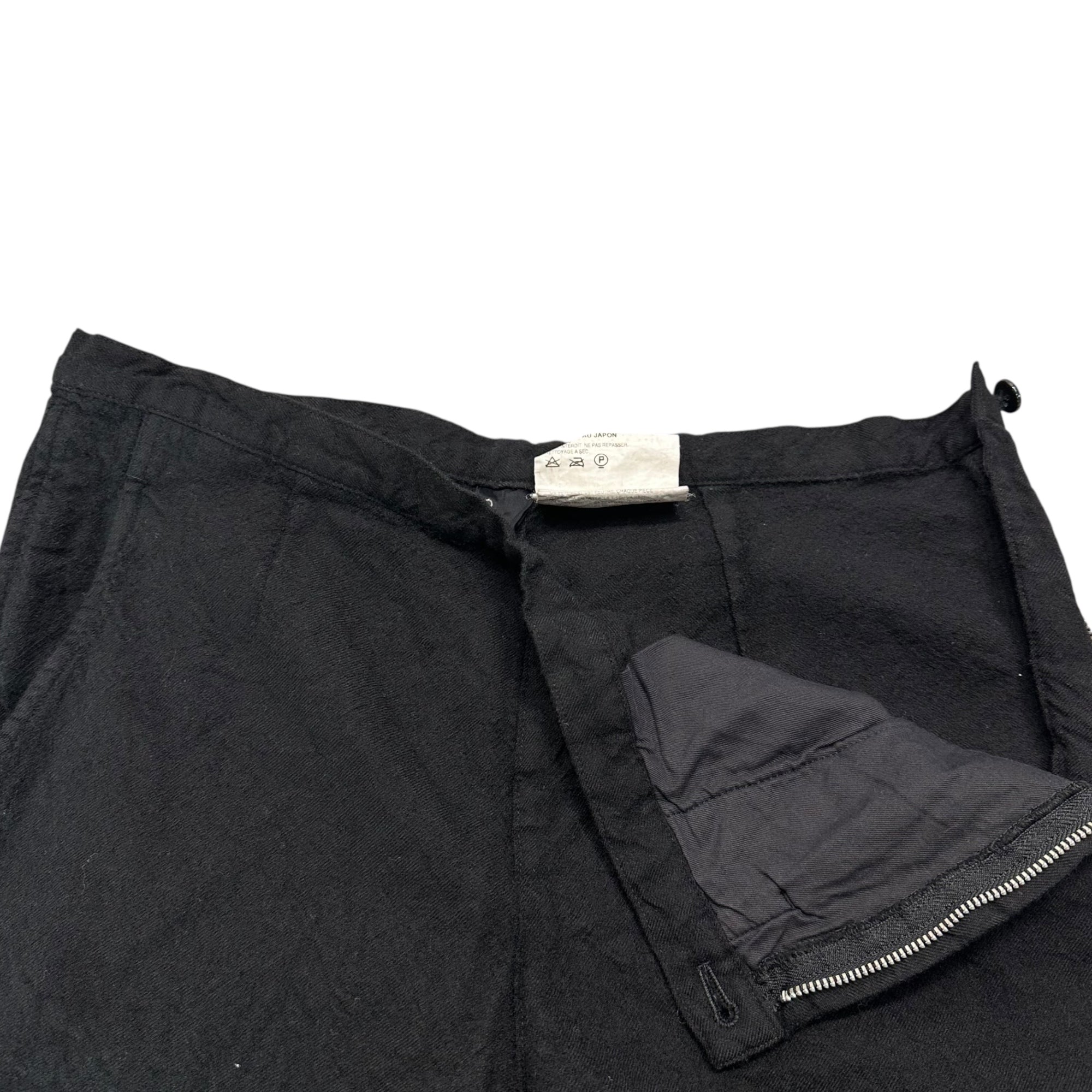 tricot COMME des GARCONS(トリココムデギャルソン) 08AW Wool Shrink-Resistant Side-Zip Flare Pants ウール 縮絨 サイドジップ フレア パンツ TB-P001 M ブラック AD2008