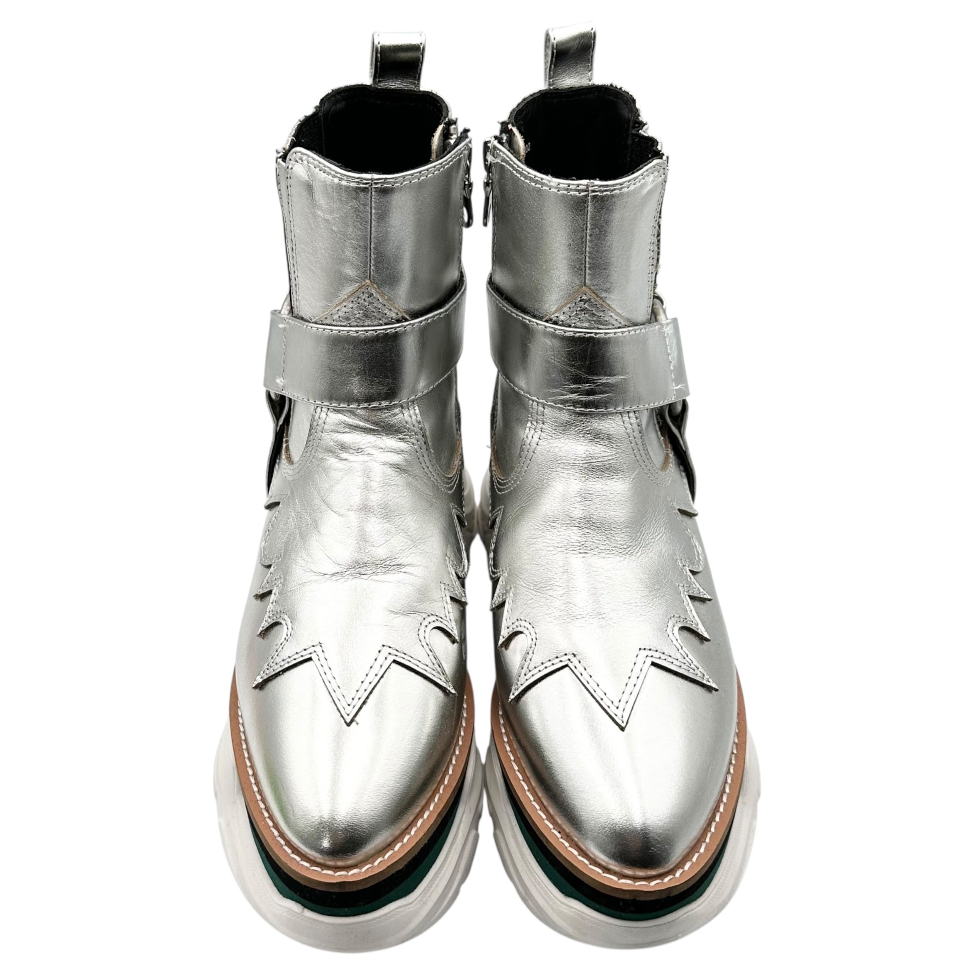 Maison MIHARA YASUHIRO(メゾンミハラヤスヒロ) CHANKY SOLE WESTERN チャンキー ソール ウェスタン ブーツ B03FW702 38(24cm程度) シルバー 厚底
