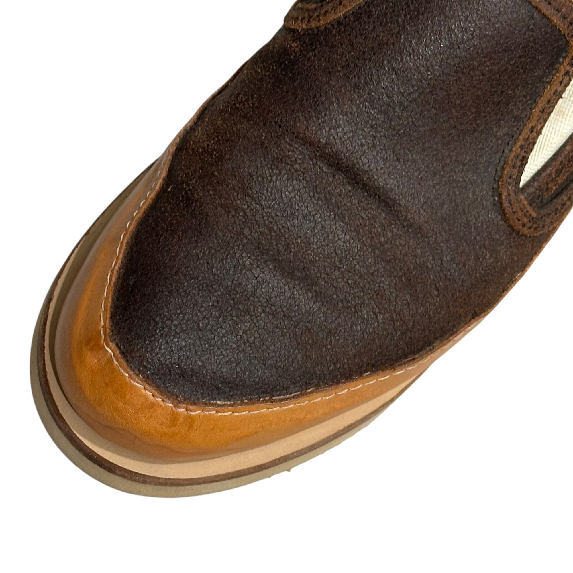 COMME des GARCONS JUNYA WATANABE MAN(コムデギャルソンジュンヤワタナベマン) Vibram sole Cracked Leather Slip-Ons クラック レザー スリッポン 表記無(27cm程度) ブラウン